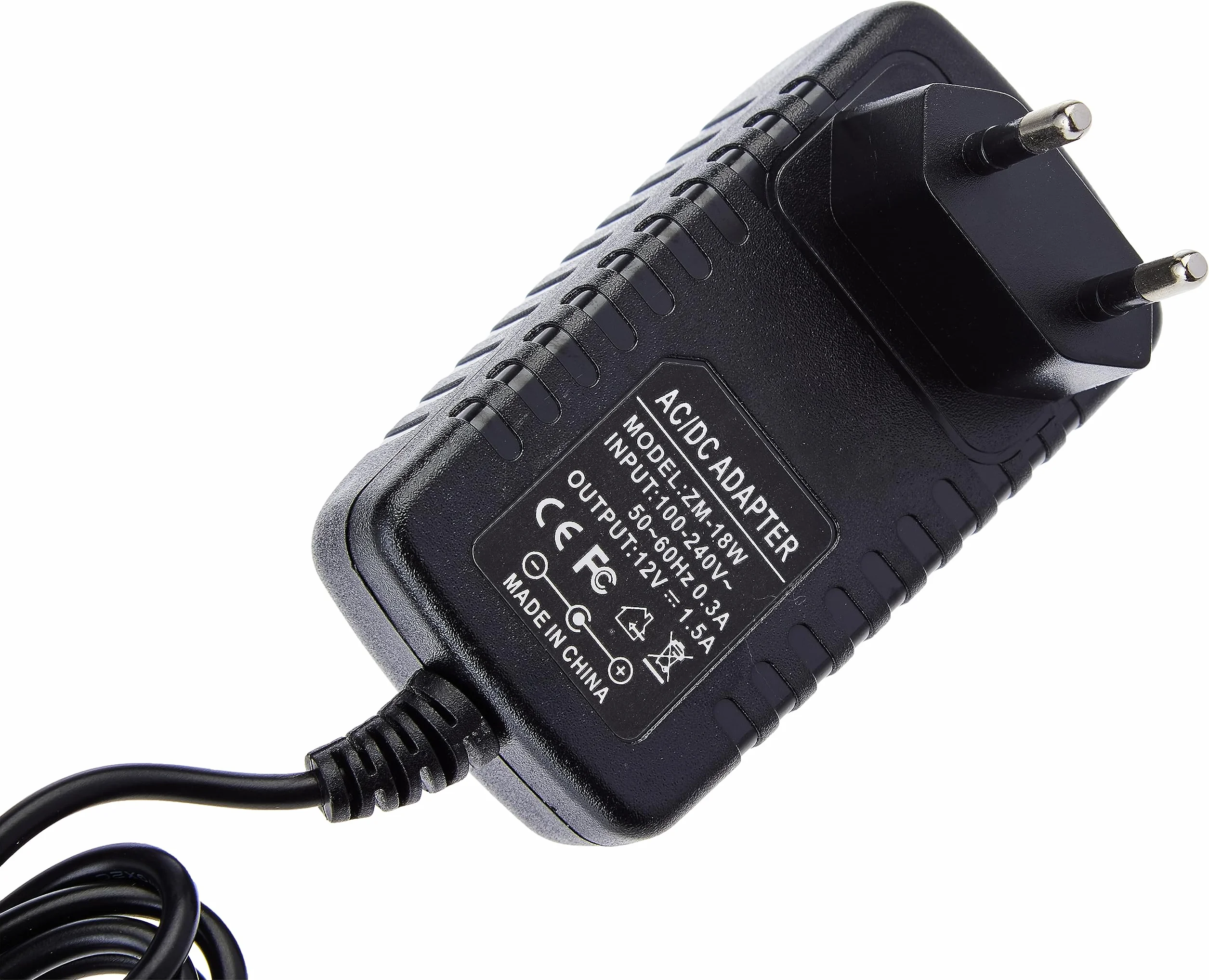 LEYF Uniwersalny Zasilacz 12V DC 1.5A AC 100-240V 50/60Hz Adapter wtykowy z kablem 120 cm