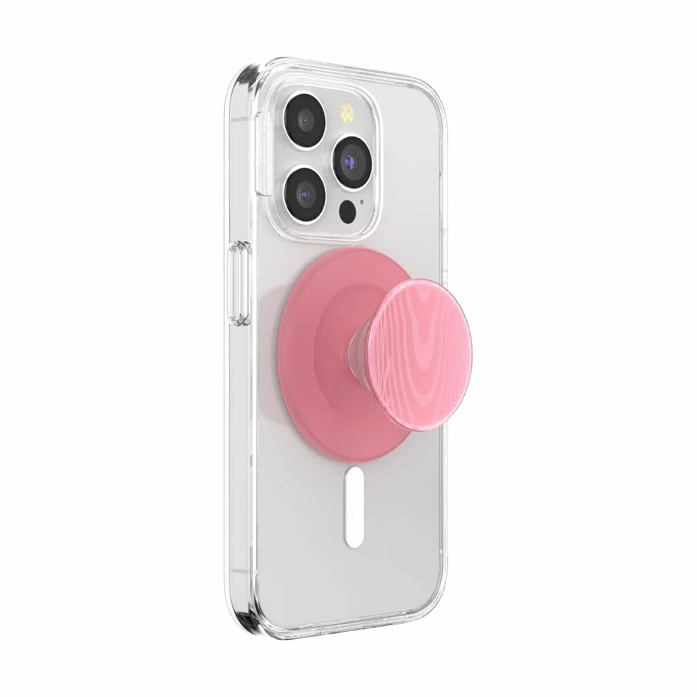 PopSockets Uchwyt do telefonu MagSafe z podpórką, stojak magnetyczny, wymienna góra, bezpieczne trzymanie do iPhone MagSafe, uchwyt na telefon i tablet, Cute PopSockets - Alum Moire Putty