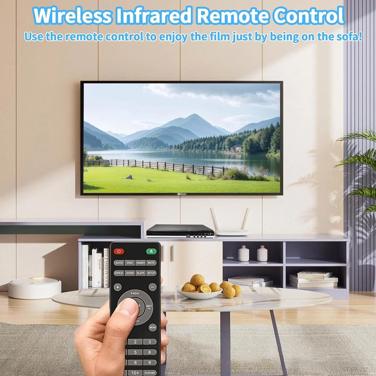 Cocoarm Odtwarzacz DVD, Odtwarzacz CD HD 1080P z Wyjściem, Odtwarzanie We Wszystkich Regionach Przez USB i Wejście Mikrofonowe 6,5 Mm, Kompaktowy Telewizor DVD z ABS dla Domowego Zestawu Stereo i