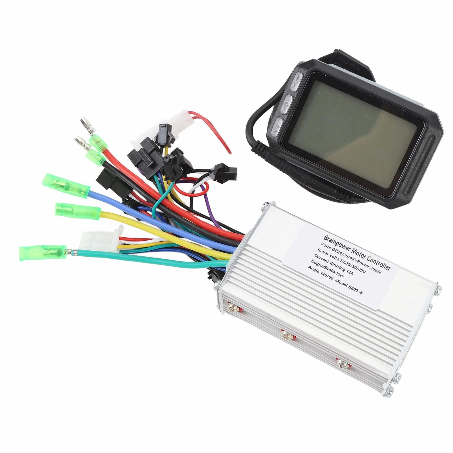 Bezszczotkowy kontroler i wyświetlacz UMDHAIYI do roweru elektrycznego, moc 350 W, obudowa ze stopu aluminium, ekran LCD, do UMDHAIYI