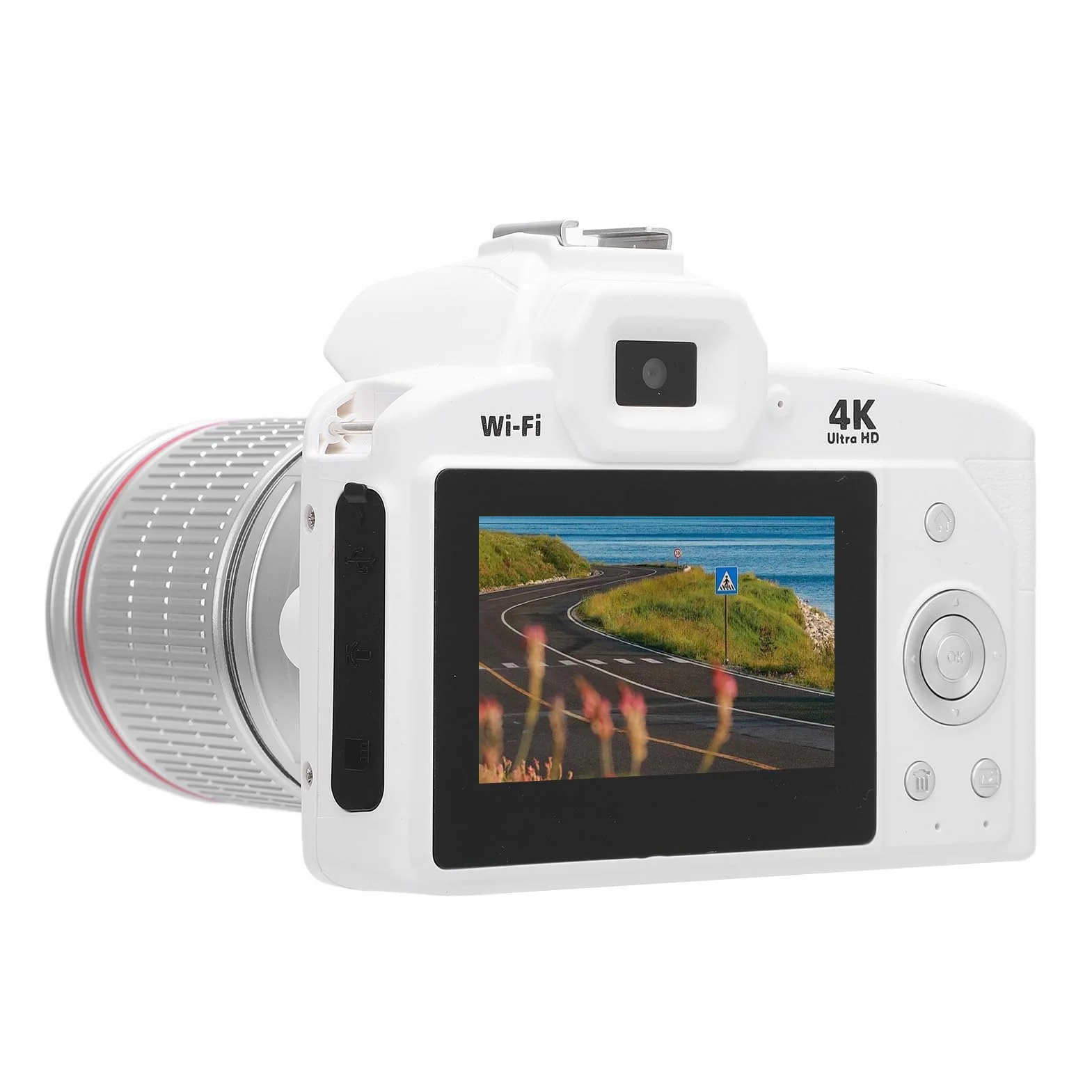 Cyfrowy Aparat Fotograficzny 4K do Fotografii, 64 MP Aparat z 16-krotnym Zoomem Cyfrowym i funkcją zapobiegającą Drganiom do Vlogowania na YouTube z 3-calowym Ekranem IPS