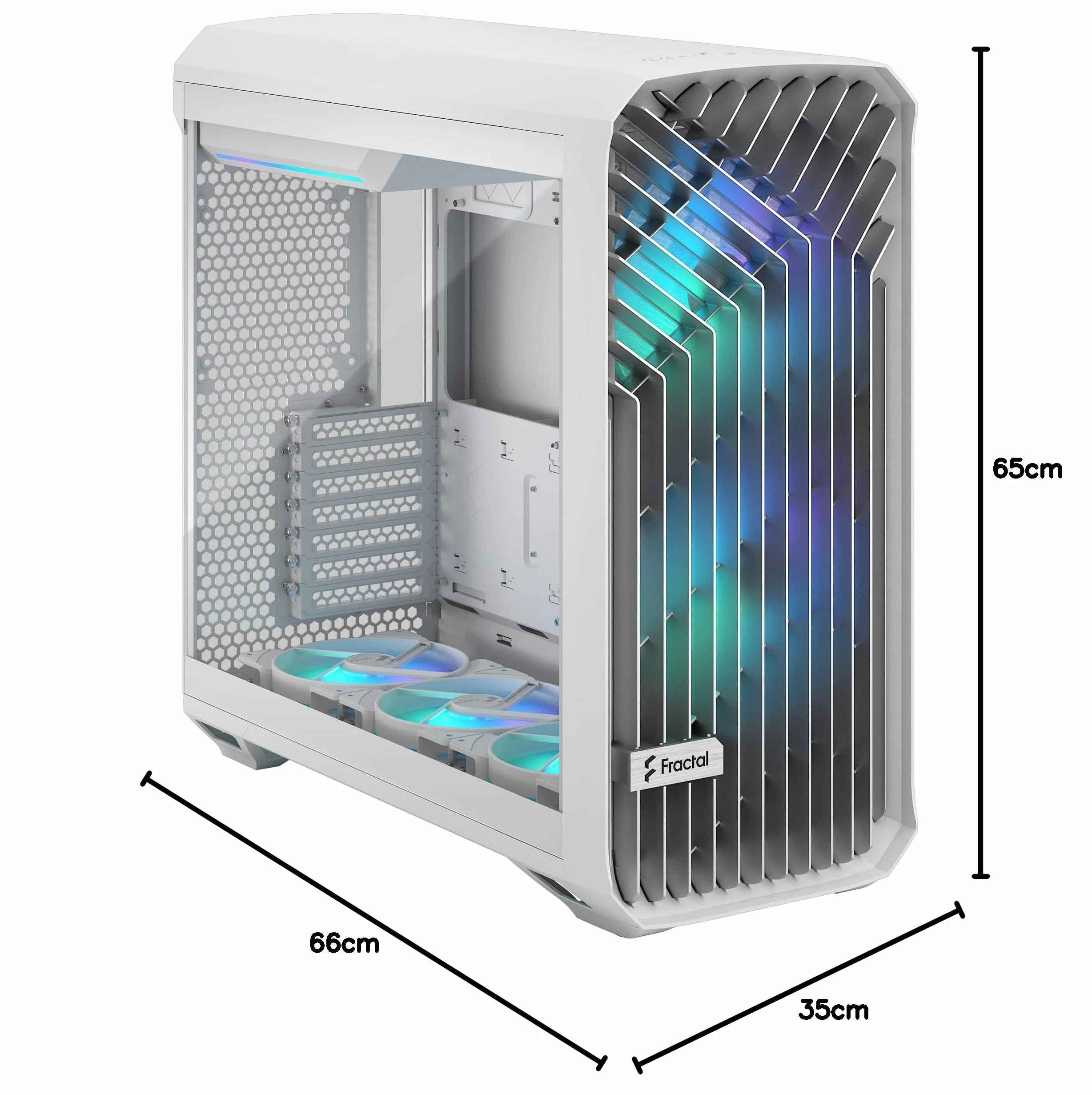 Fractal Design Torrent RGB białe E-ATX szkło hartowane okno o wysokim przepływie powietrza Mid Tower obudowa komputera