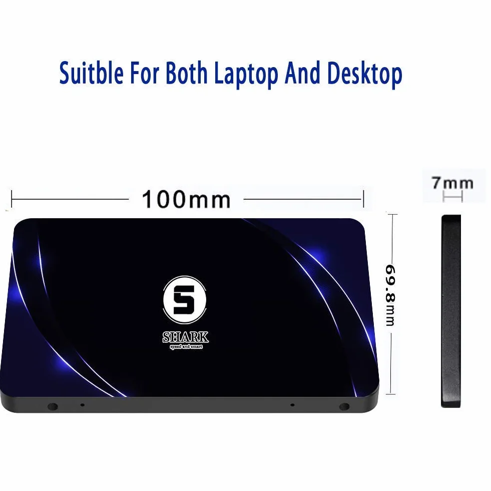SSD SATA 2,5" 250 GB Shark wewnętrzny dysk twardy o wysokiej wydajności do laptopa stacjonarnego SATA III 6 Gb/s zawiera SSD 32 GB 60 GB 64 GB 120 GB 128 GB 240 GB 480 GB 500 GB 960 GB (250 GB, 2,5''-SATA3)