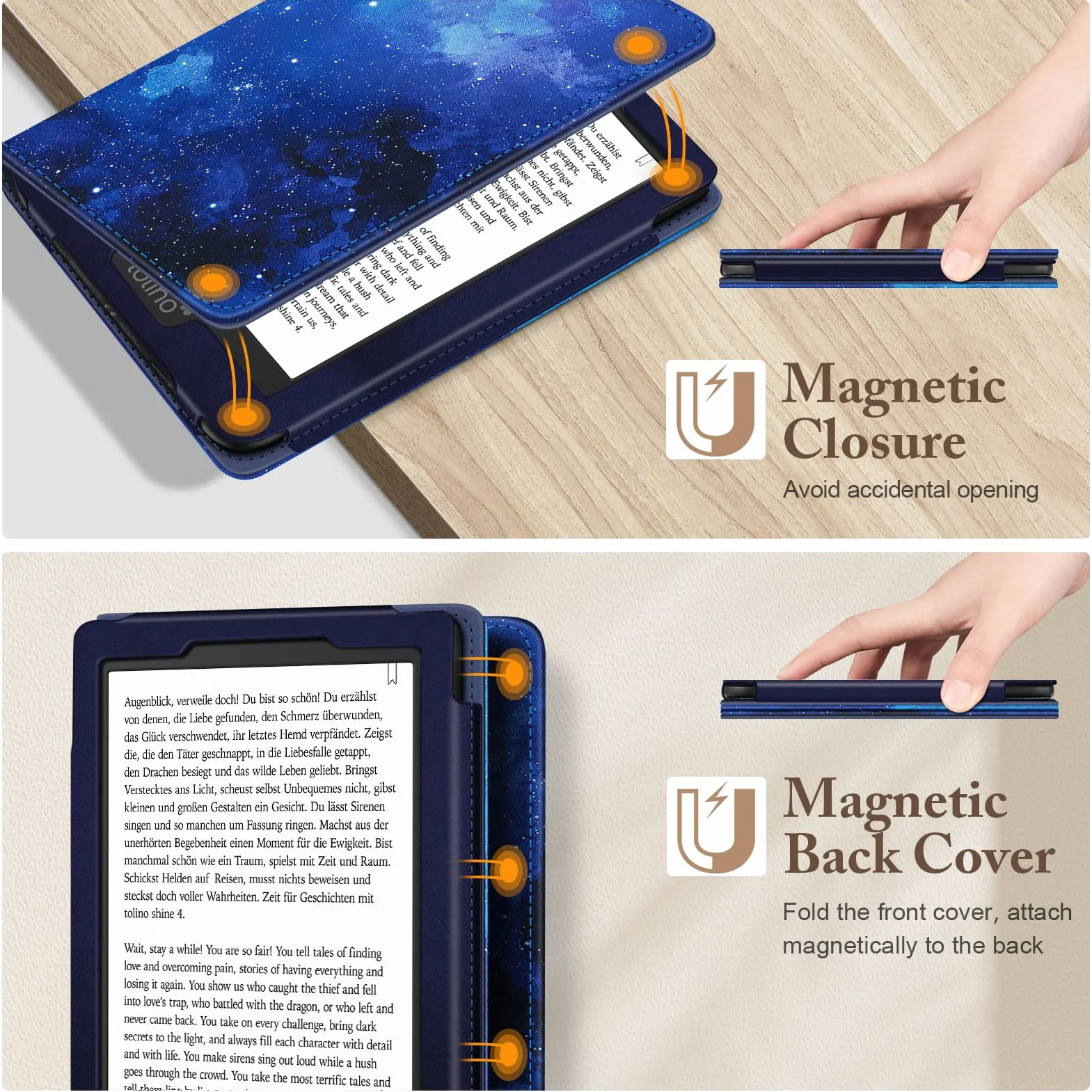 FINTIE Etui stojące do 6" Kobo Clara Colour (2024) /Clara BW (2024) /2E (2022) eReader - Premium etui ze skóry poliuretanowej z funkcją automatycznego uśpienia/budzenia z gniazdem na karty i paskiem