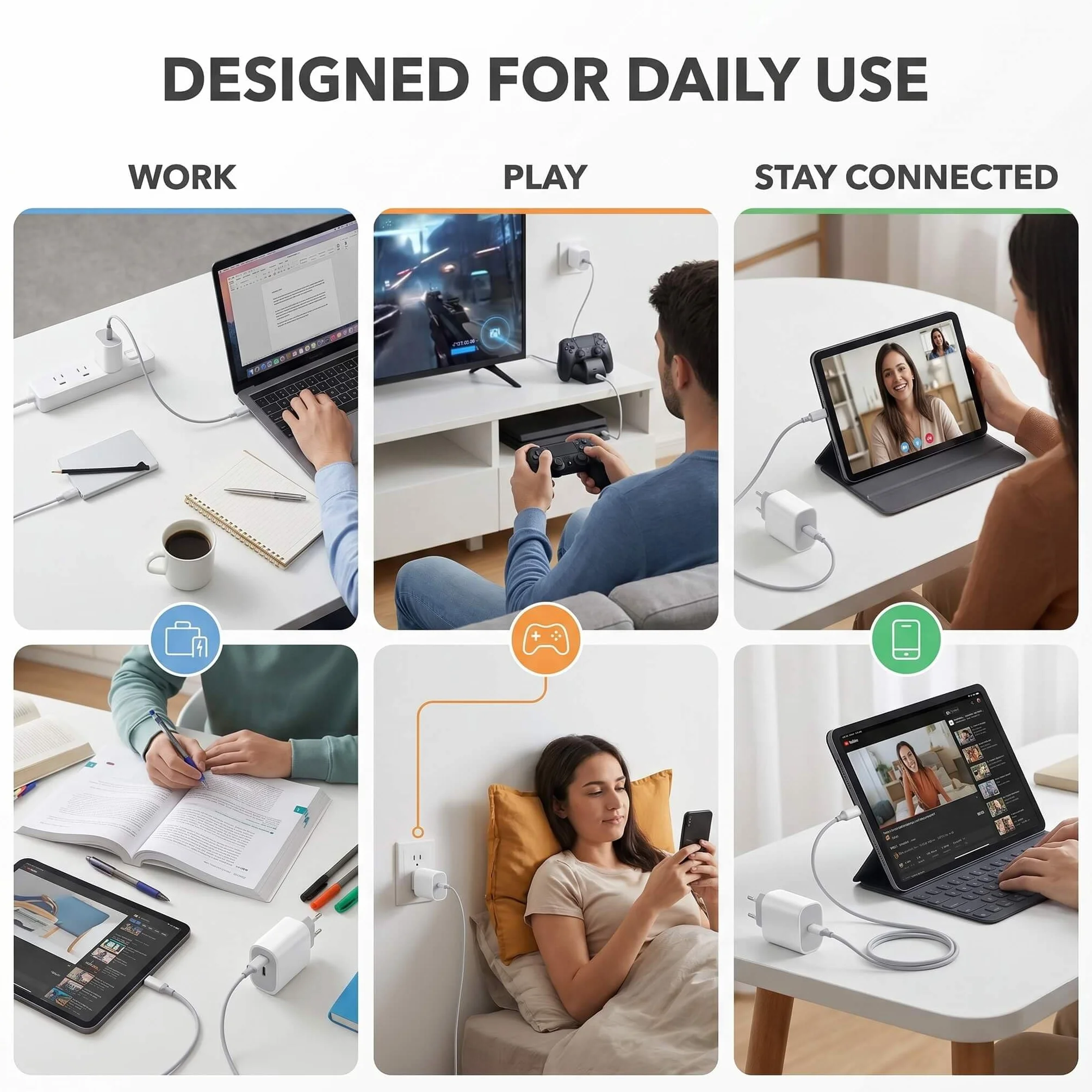 Ładowarka USB-C 25 W z kablem 1 m, zestaw 10 sztuk, szybkie ładowanie PD/PPS, biała, kompaktowa, kompatybilna z iPhone (17/16/15), Samsung Galaxy (S25/S24/S23/S22), Google Pixel, Huawei