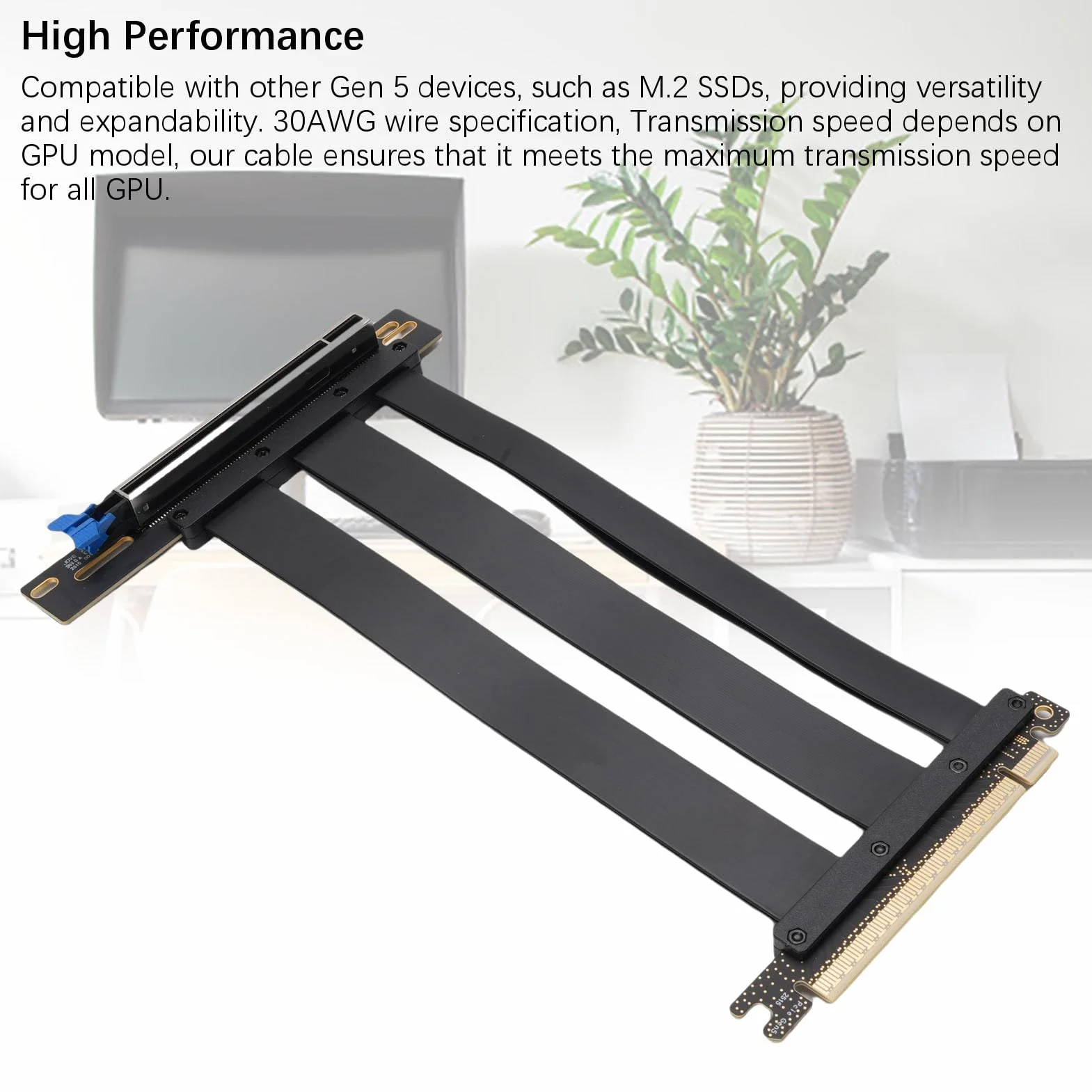 Focket Kabel Riser PCIE 5.0, elastyczny adapter rozszerzający o dużej prędkości, port 90 stopni, kabel Riser PCIE 5.0 zgodny z RTX4090 5090, 15/20/30/40 cm (20 cm)