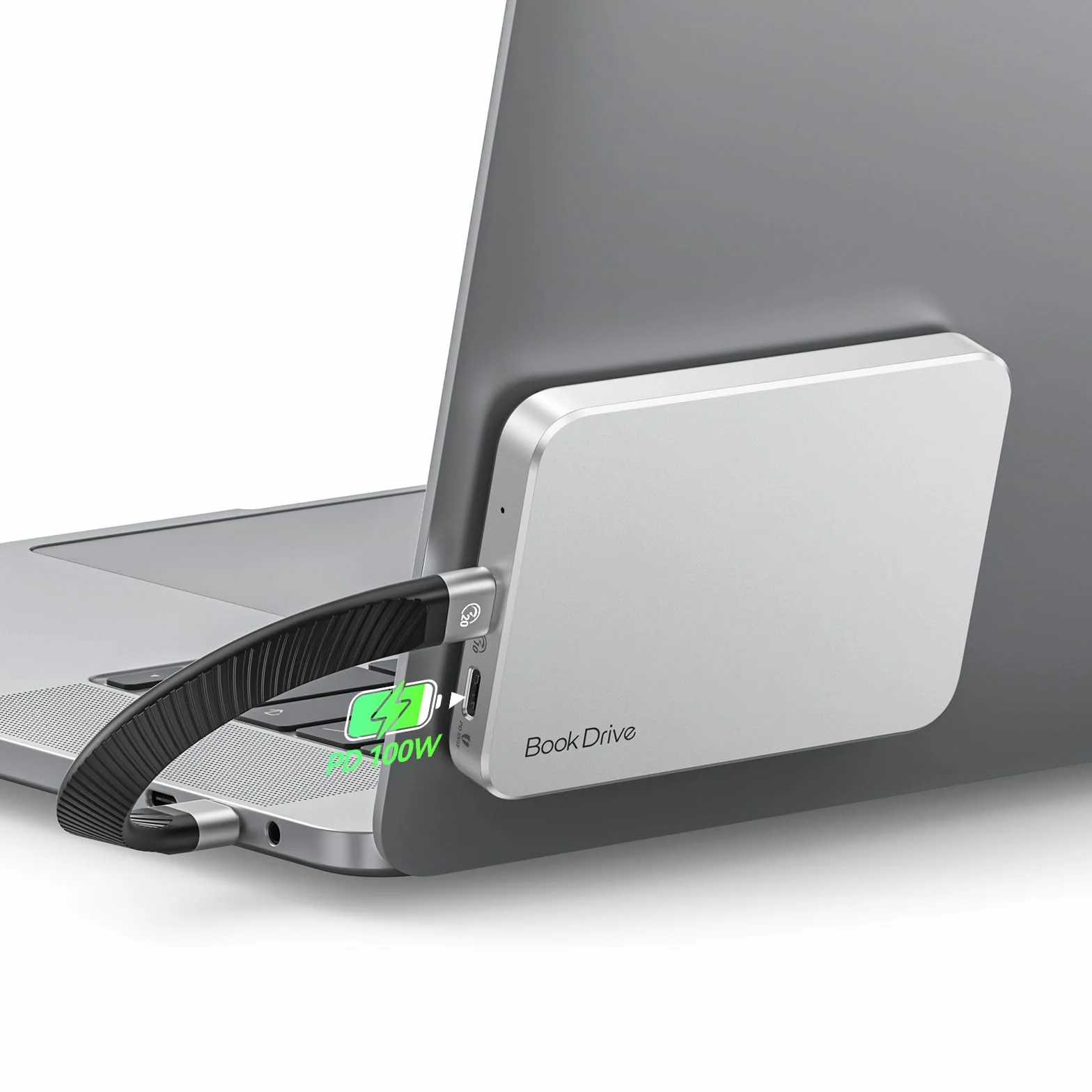 ORICO Magnetyczny zewnętrzny dysk SSD 1 TB z ładowaniem PD 100 W, do 1000 MB/s, przenośny dysk SSD USB 3.2 Gen 2, kompatybilny z laptopami typu C, smartfonami, iPhone 16/15 Pro Max - BookDrive P10PLUS