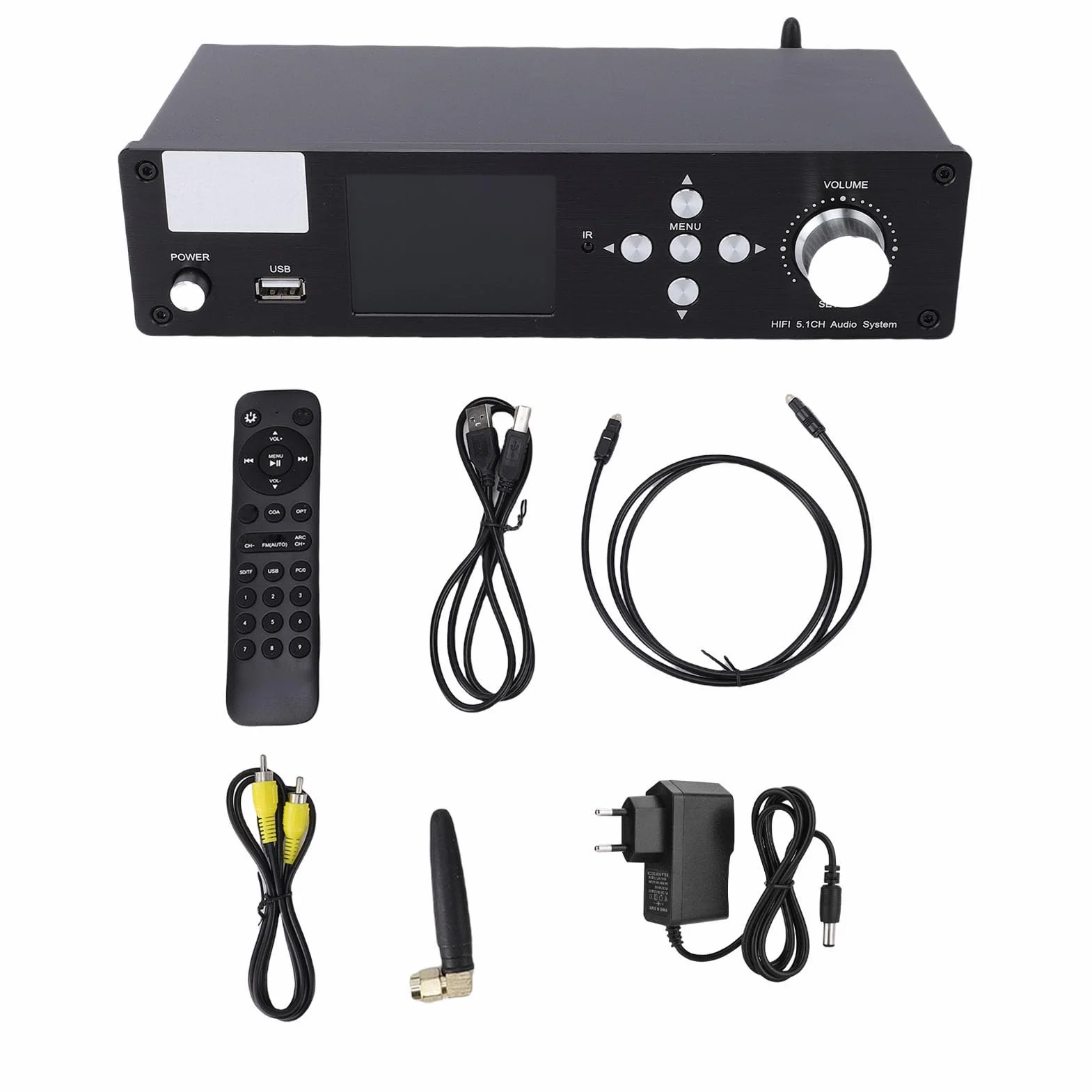 Tonysa Dekoder Audio 5.1, Konwerter DAC z HDMI ARC/Optyczny/Koncentryczny/USB, Dekoder DTS na 5.1-kanałowy Odbiornik Bluetooth 5.0 do Telewizora Kina Domowego (Black)