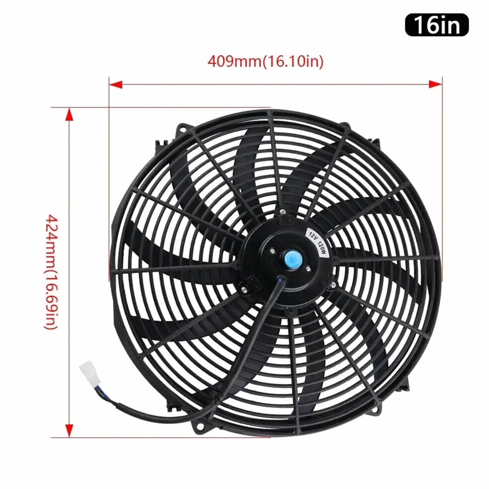 Radiator przewodzącym 16'' Push/Pull 12V 120W Elektryczny Chłodnica Intercooler Slim Fan Układ Chłodzenia Silnika Akcesoria Samochodowe Wyścigowe