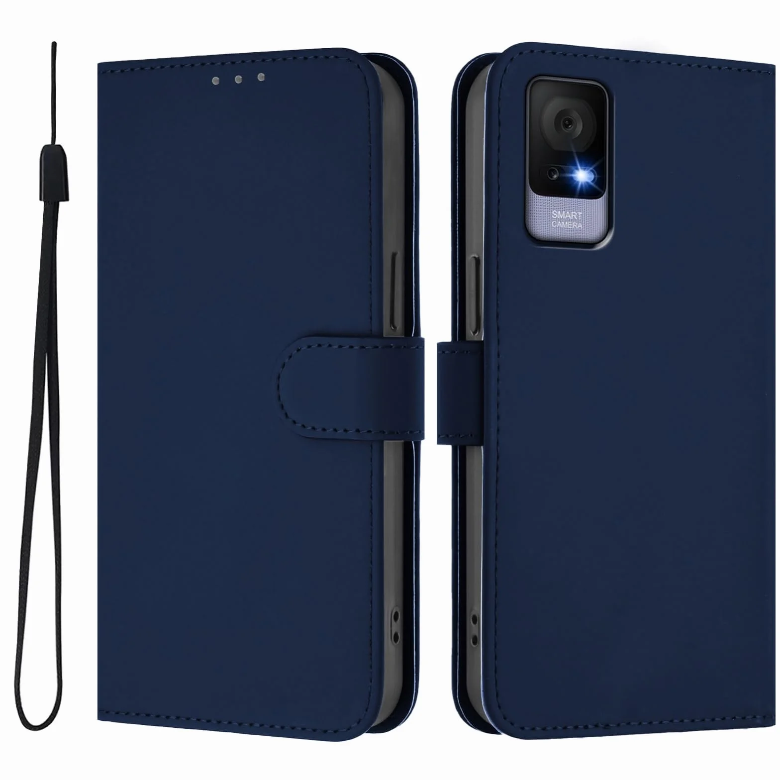 Etui kompatybilne z TCL 405 T506D / TCL 406 T506K / TCL 408 T507D T507U T507A TCL 406S / T506G Etui STAND Flip Book Gel Portfel Magnetyczny Eco Skórzany uchwyt na karty z przegródkami na karty (BLU)