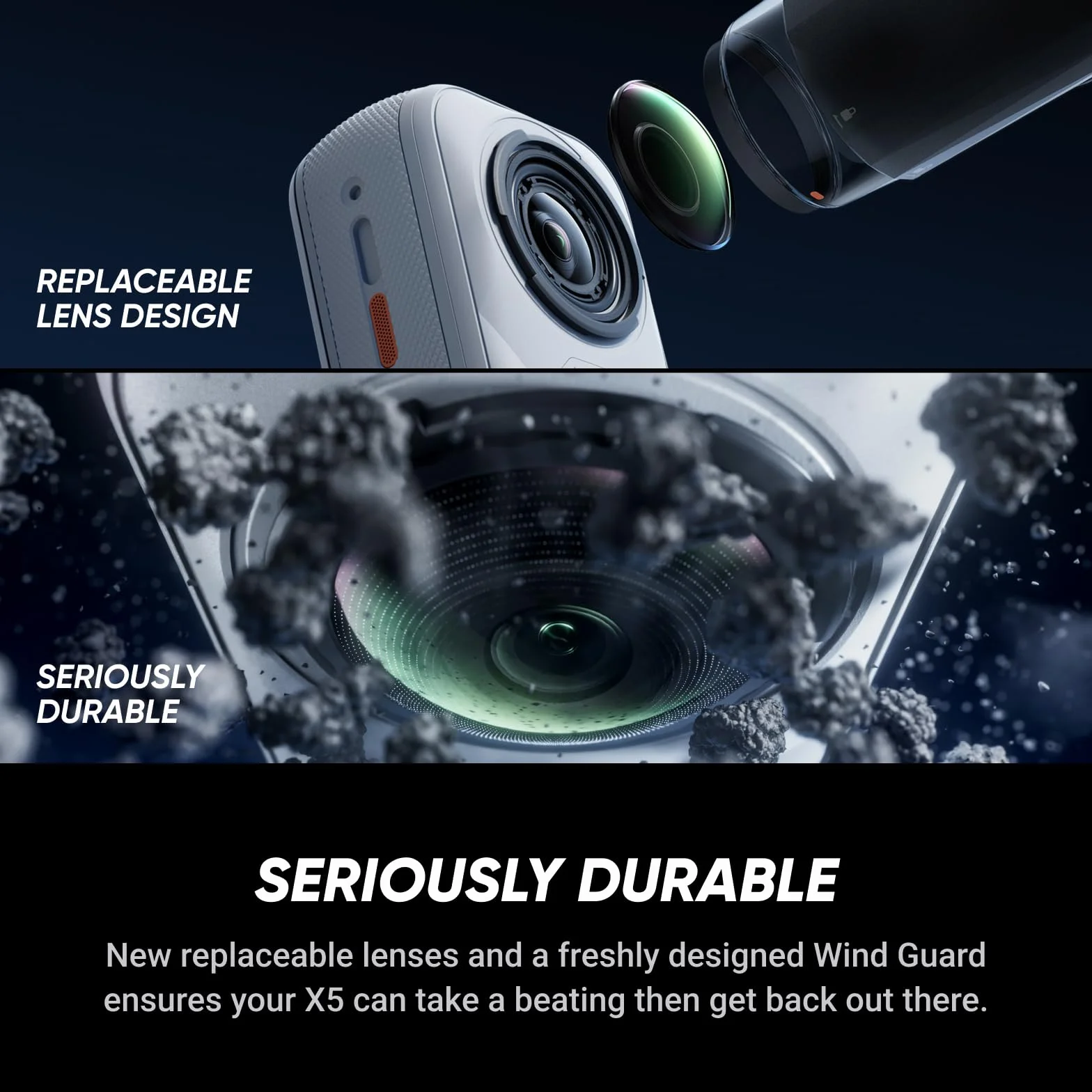 Insta360 X5 Zestaw Essential White Satin White - wodoodporna kamera 360 8K, niskie światło wskazujące, niewidoczny kijek do selfie, solidne i wymienne obiektywy, 3 godziny pracy na baterii