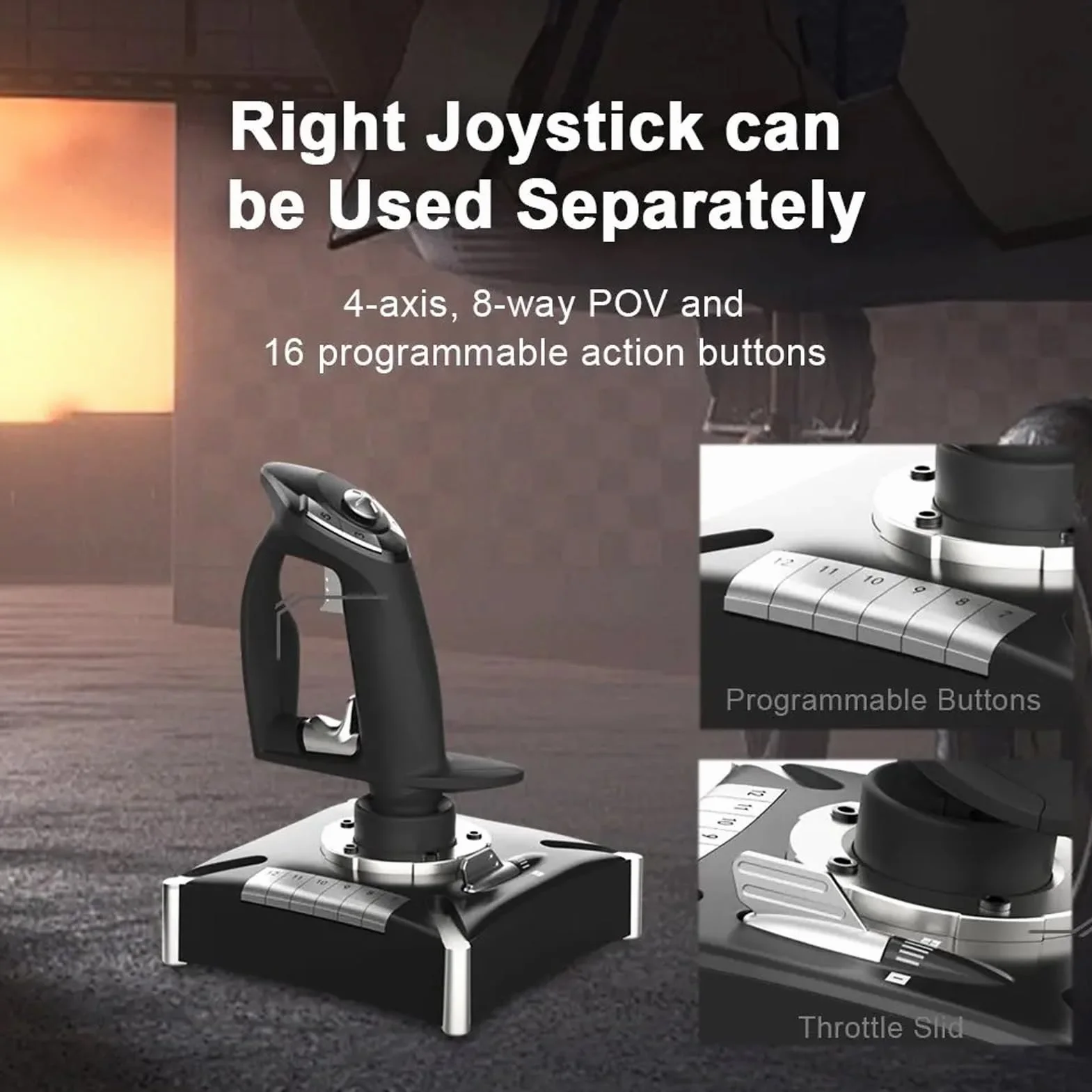PUSOKEI Joystick Wibracyjny do Symulatora Lotu |Sterowanie symulacją dla Series X S 7-11