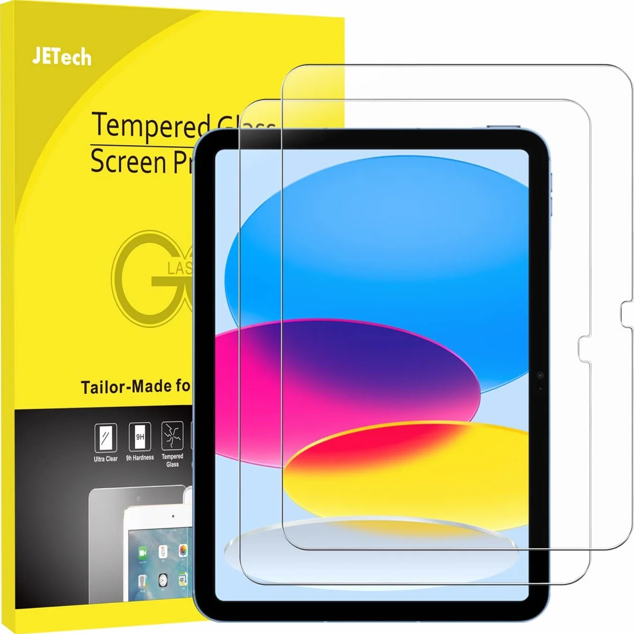 JETech Ochraniacz Ekranu dla iPad 11. / 10. Generacja 2025 2022 Folia ze Szkła Hartowanego HD 2 Sztuki