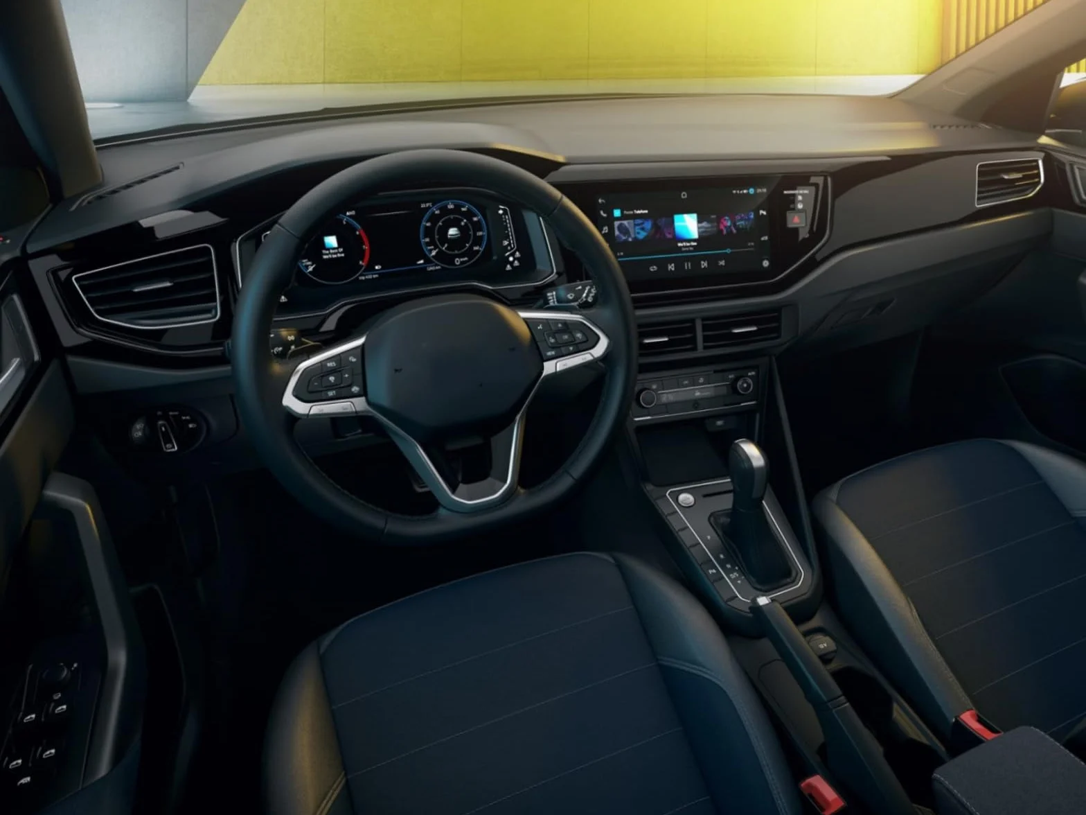 Dla VW,Dla Nivus 2021 Szkło hartowane 10,1 cala Samochodowe radio informacyjno-rozrywkowe GPS Nawigacja środkowa osłona ekranu konsoli