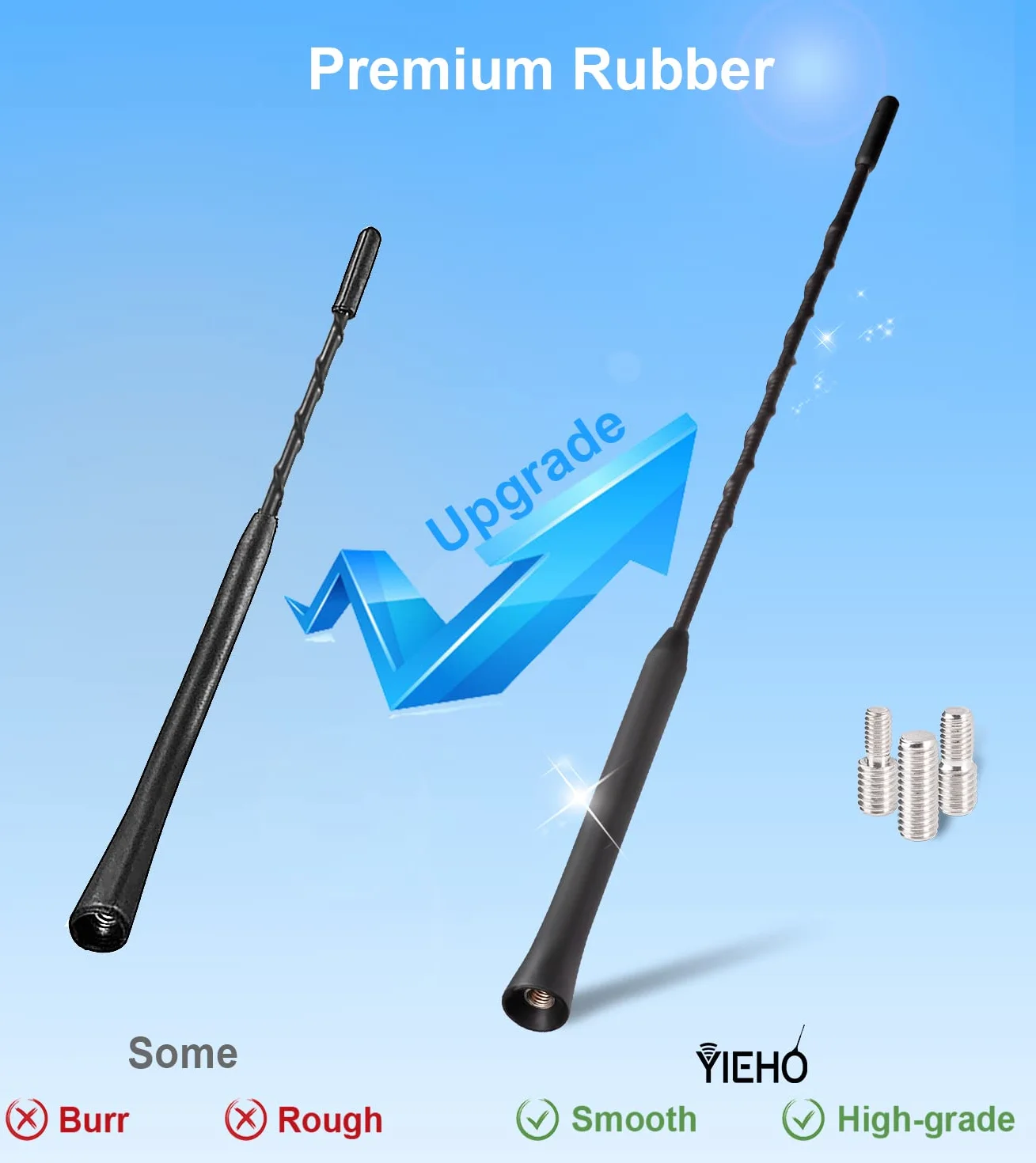 YIEHO Uniwersalna antena samochodowa FM DAB 28 cm wzmocniona do dachu