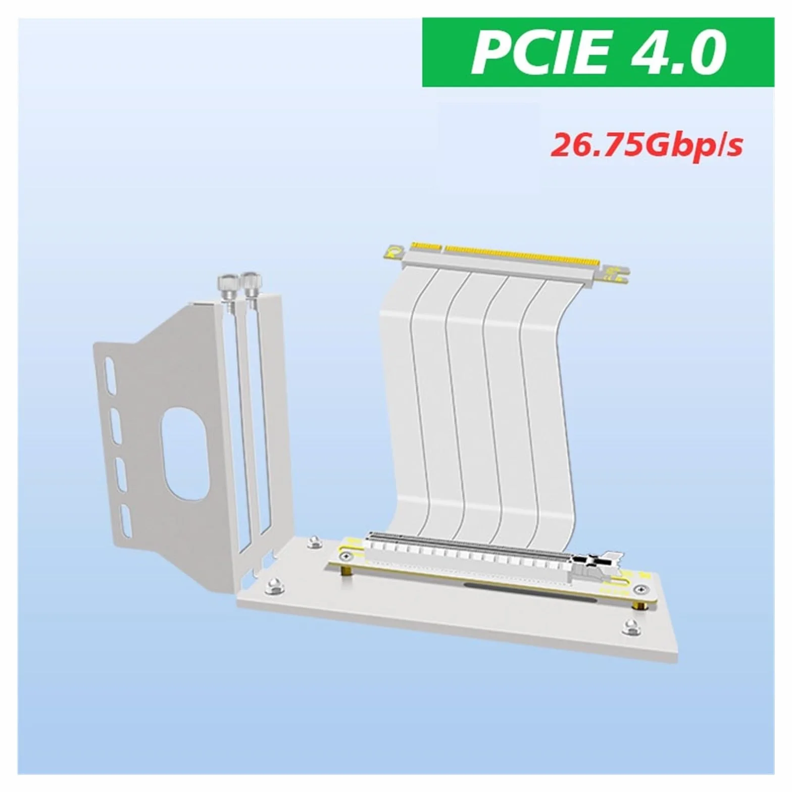 Biały uniwersalny pionowy wspornik GPU z kablem Riser Ultra PCIe 4.0 X16 Gen4 Kąt prosty 90 stopni 20 cm 30 cm 60 cm Zestaw (60 cm)