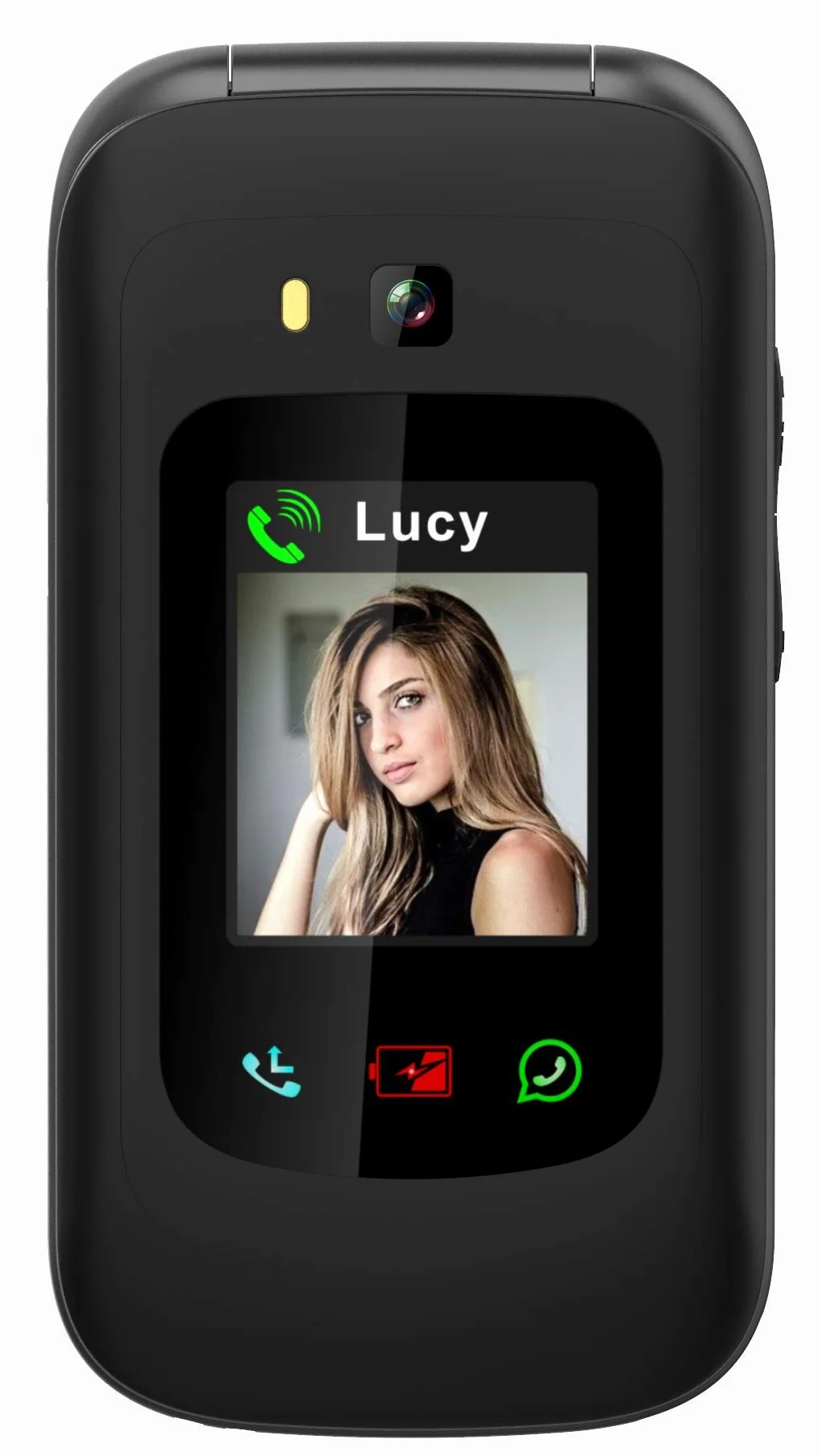 Funker E450 MAX Pro 2 - Składany telefon 4G dla osób starszych - WhatsApp - Połączenie wideo - Ekran dotykowy - Przycisk SOS - Geolokalizacja - Bateria 1750 mAH - Zgodność ze słuchawkami - Ładowanie