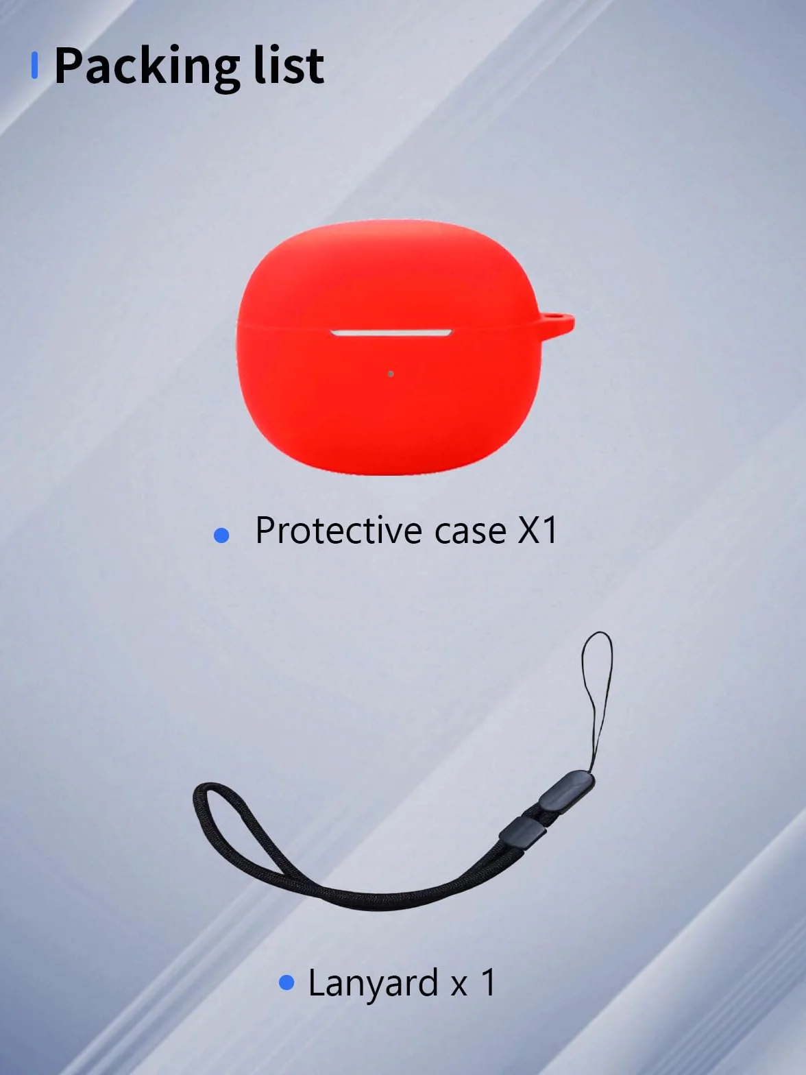 Etui na słuchawki Shokz OpenDots ONE True Wireless z redukcją szumów, silikon premium, odporny na wstrząsy, dostępny port ładowania, widoczna przednia dioda LED, ze smyczą, czerwona.