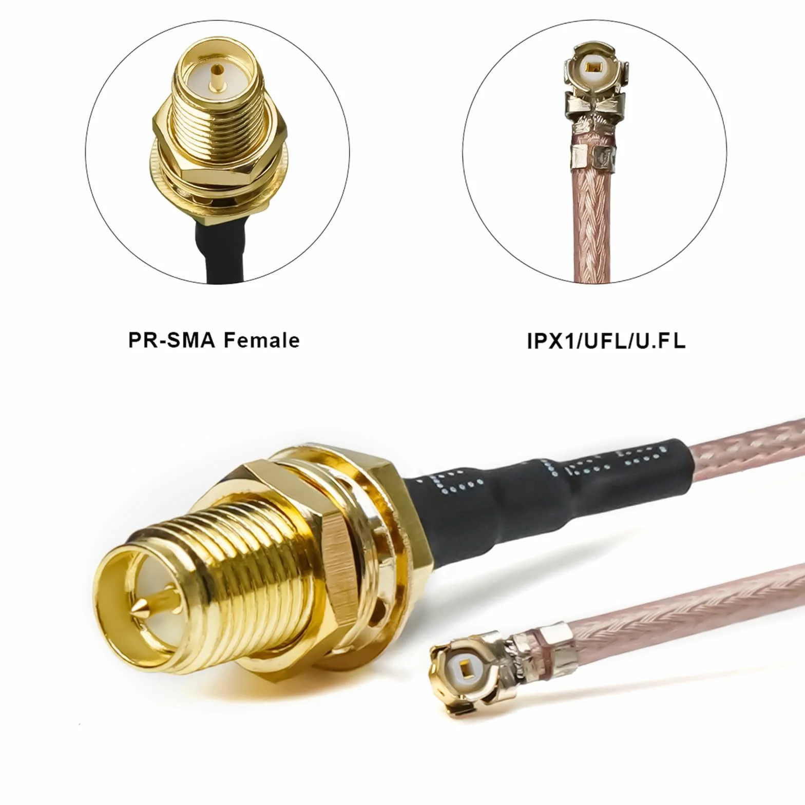 RG178 RPSMA IPX Kabel antenowy Pigtail, U.FL do RP-SMA, żeński kabel koncentryczny, 6 cali (15 cm) niska strata RP SMA żeński do UFL MHF1 przedłużacz do radia Wi-Fi, anteny, mini PCI