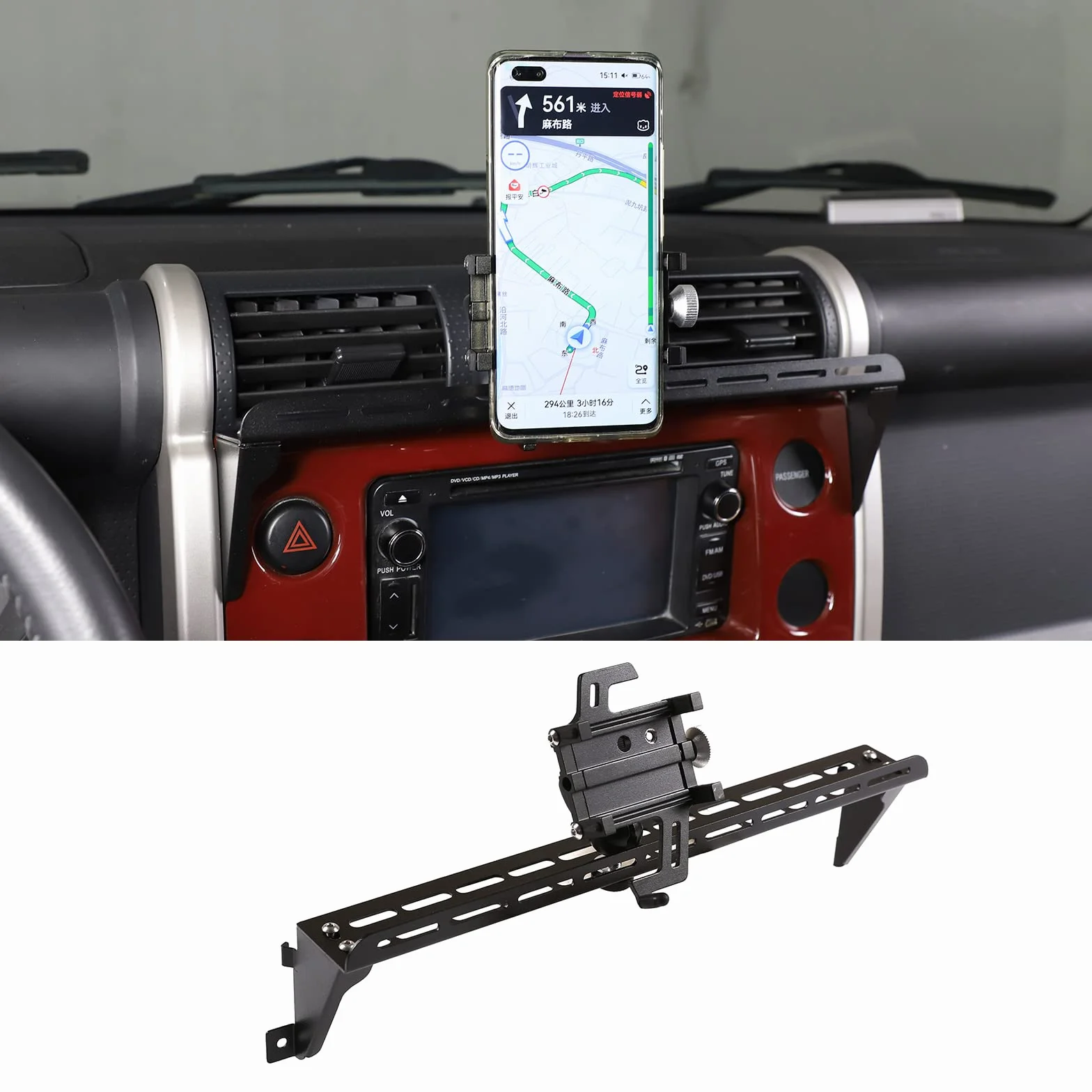 Pasuje do Toyota FJ Cruiser 2007-2021, wielofunkcyjny samochodowy uchwyt na telefon, deska rozdzielcza, uchwyt na telefon komórkowy, do samochodu, deski rozdzielczej, stojak na telefon komórkowy, uchwyt na deskę rozdzielczą, stojak na telefon komórkowy