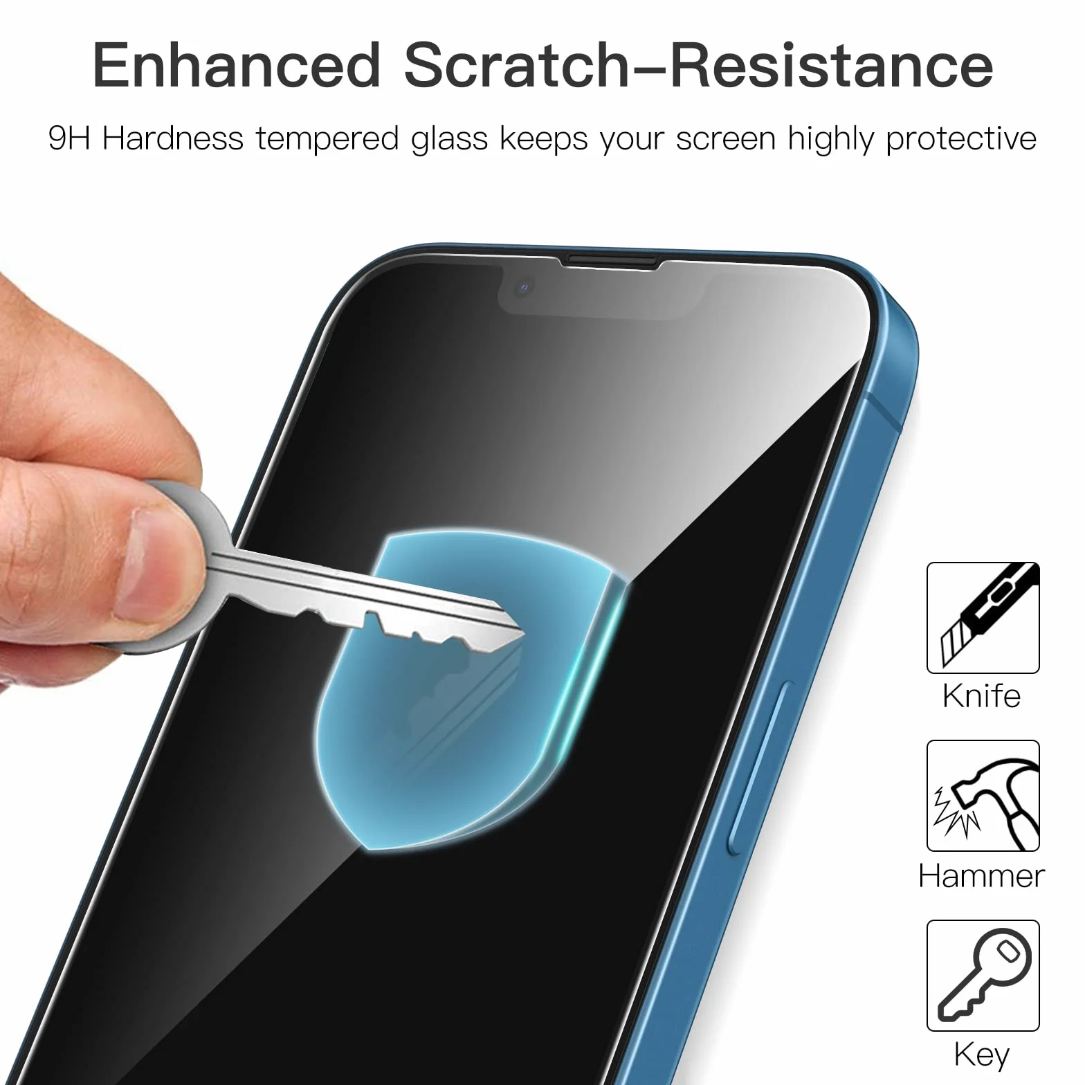 JETech Pełny Pokrycie Ochraniacz Ekranu dla iPhone 17e (2026) / iPhone 16e / iPhone 13/13 Pro, Screen Protector 9H Szkło Hartowane Film Folia, HD Przezroczyste, 6,1 Cala Wyświetlacz, 3 Sztuki