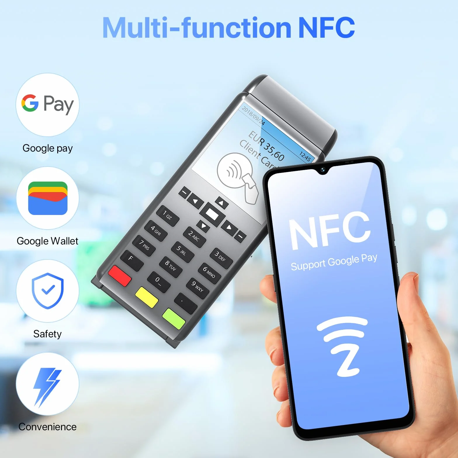 UMIDIGI A15T NFC Smartphone Free(2024),16GB+128GB, MediaTek Helio G95, Potrójny aparat 64+8+2MP, Aparat przedni 16MP, 5000 mAh, Android 13 Telefony komórkowe,Ekran HD+ 6,7", 4G Dual SIM/Odblokowanie