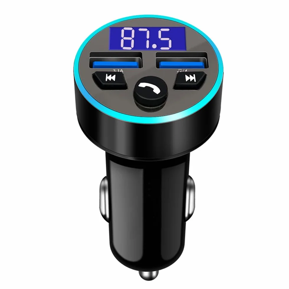 Transmiter FM Bluetooth Samochodowy QC3.0 Dual USB Zestaw Głośnomówiący