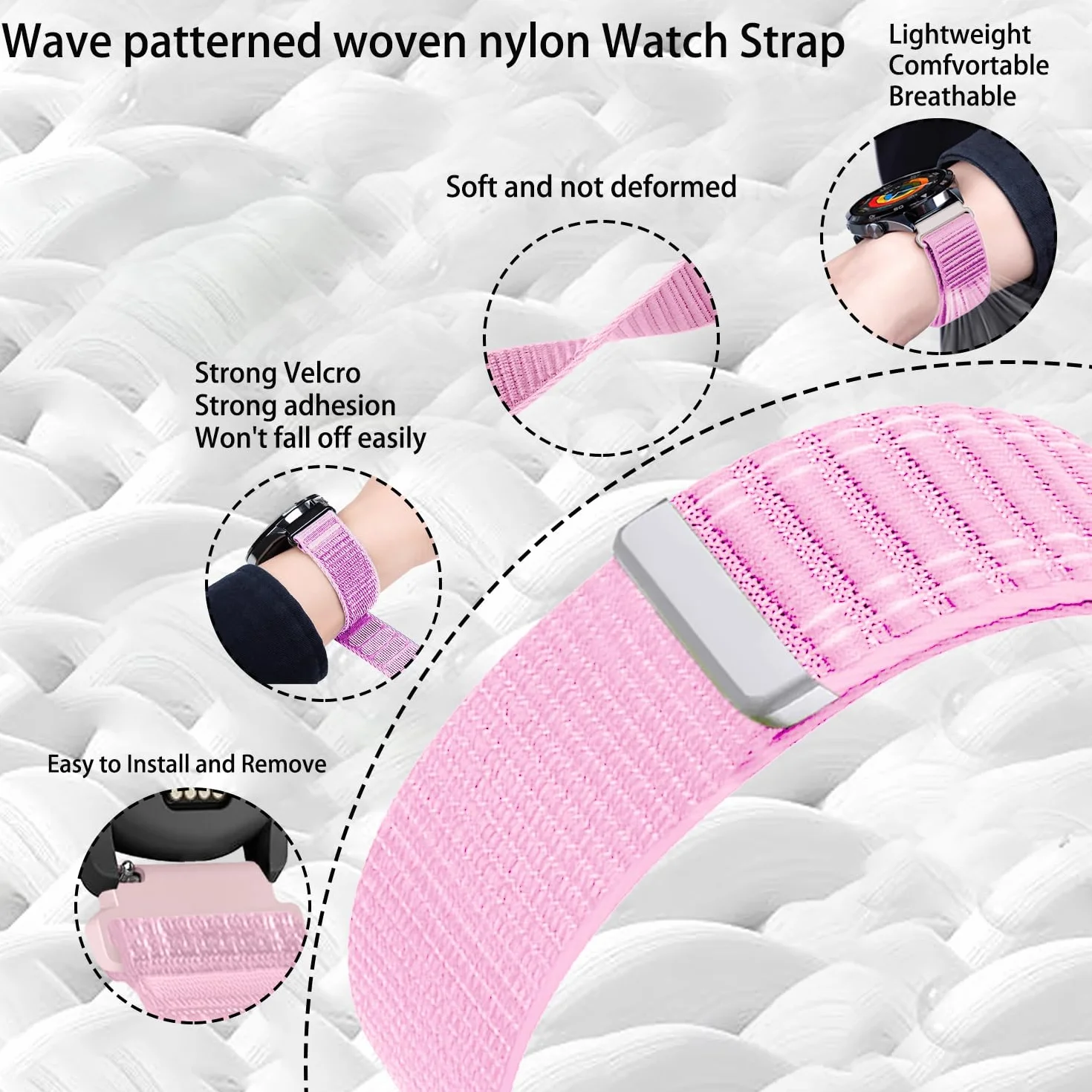 18mm Nylon pasek Dotyczy Garmin Venu 4 41mm/Venu 2S/3S/Vivoactive 4S/Vivomove 3S Sport pasek,kompatybilny Fossil Ladies Gen 6/5E/4/3 kobiety mężczyźni