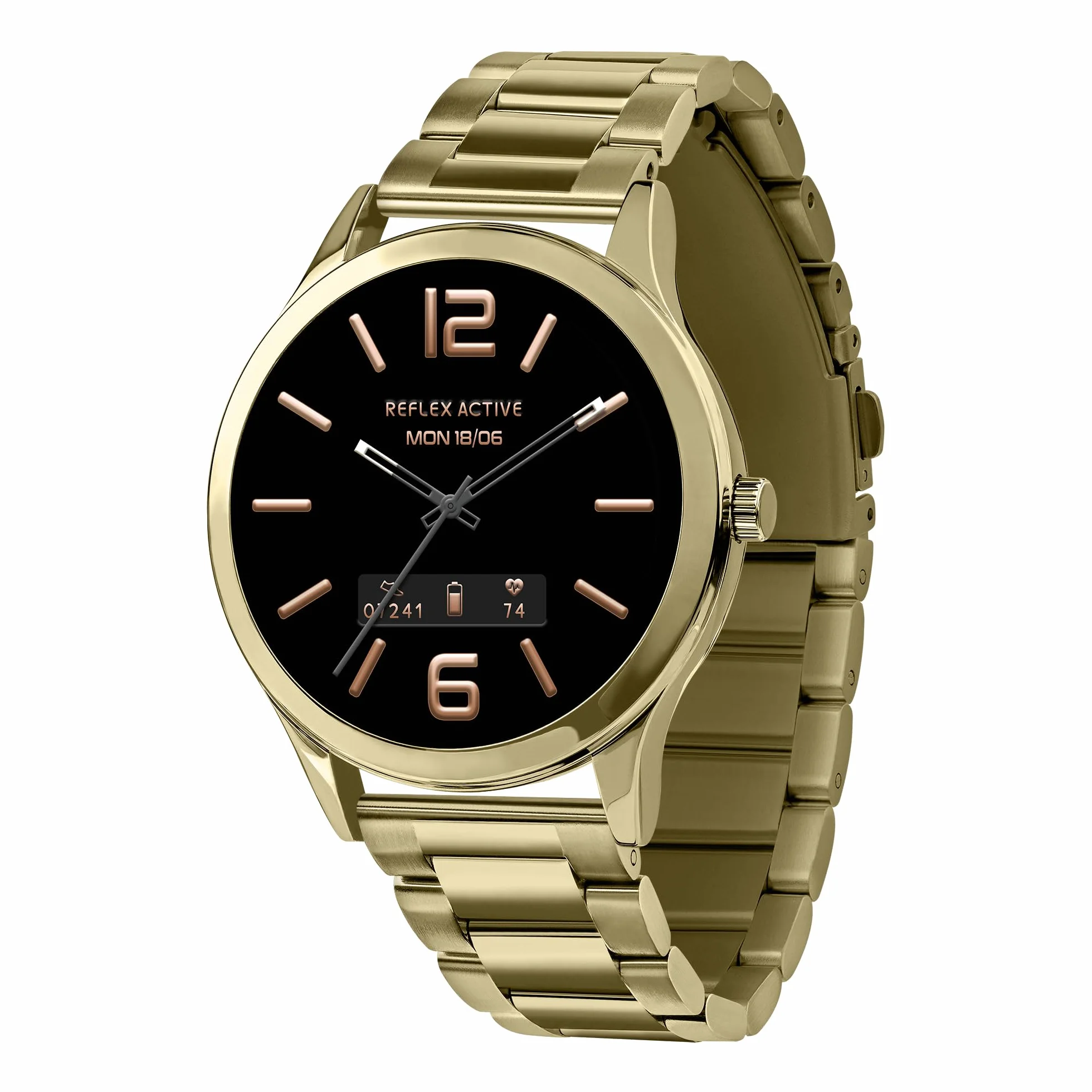 Reflex Active Seria 31 Amoled Smart Calling Watch dla kobiet i mężczyzn z Bluetooth, 3.9 cm, monitor aktywności, tlenu we krwi, monitorowanie tętna i bransoletka ze stali nierdzewnej, kompatybilny z