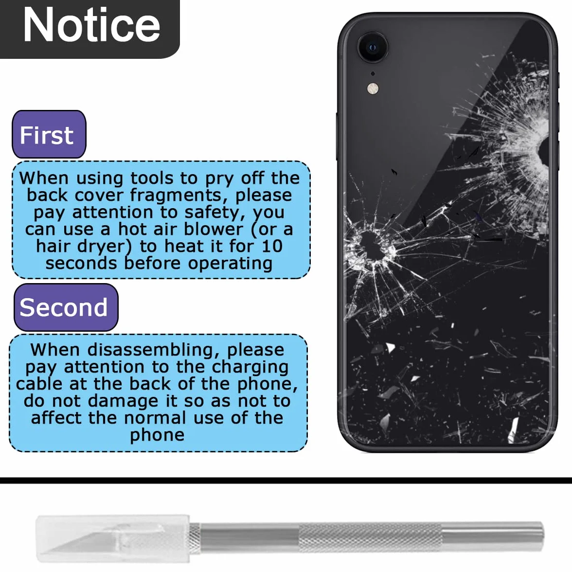 Tylna tylna obudowa, zamiennik szkła, kompatybilny z iPhone XR, profesjonalny zestaw narzędzi do napraw, wstępnie zainstalowany klej i gumowe paski (6,1 cala/czarna)