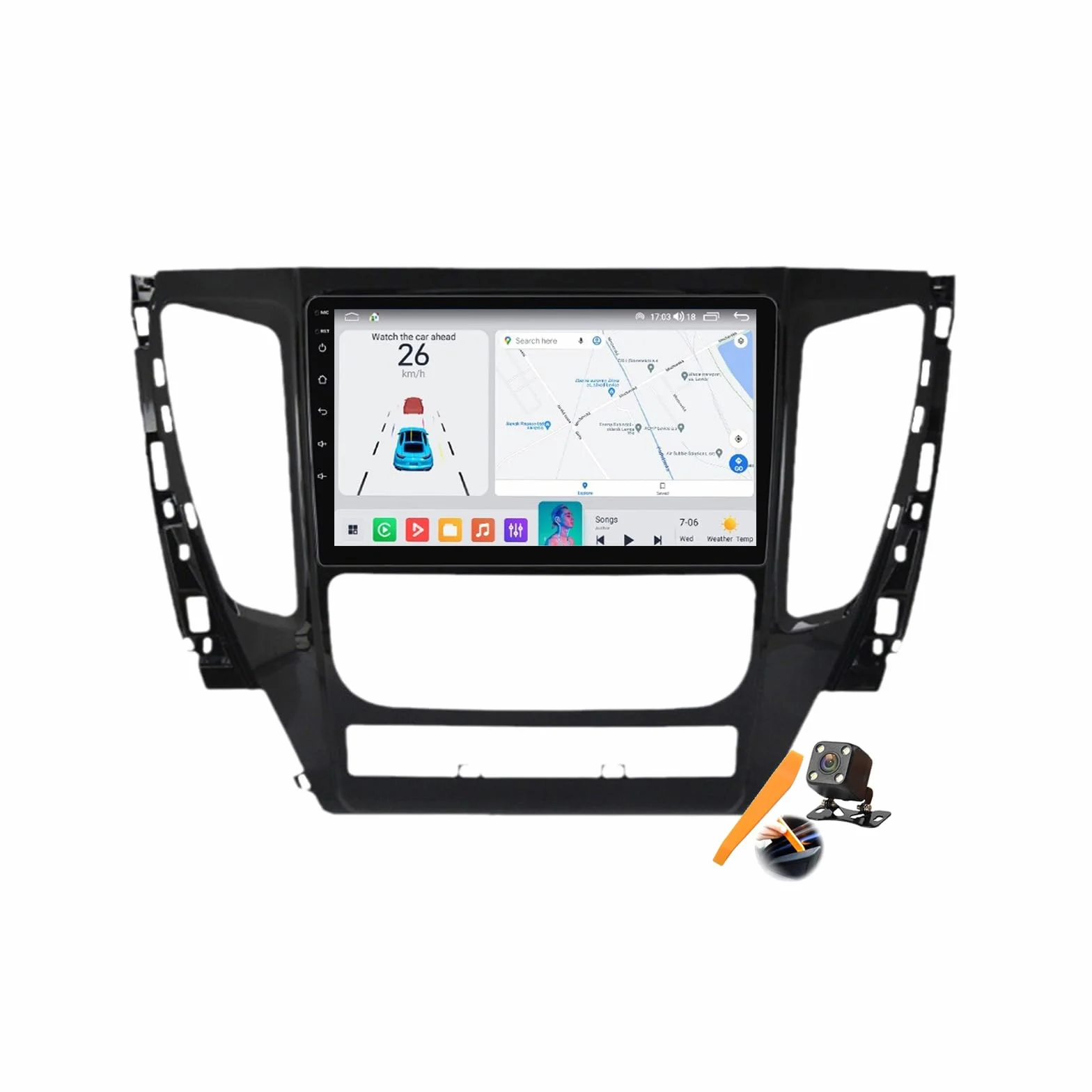 ,M6 pro3,Android 15.0 Stereo zamiennik dla Pajero 2016-2018 Radio samochodowe Nawigacja GPS 9-calowy przenośny odtwarzacz multimedialny DVD Odbiornik FM BT z Android Auto Carplay