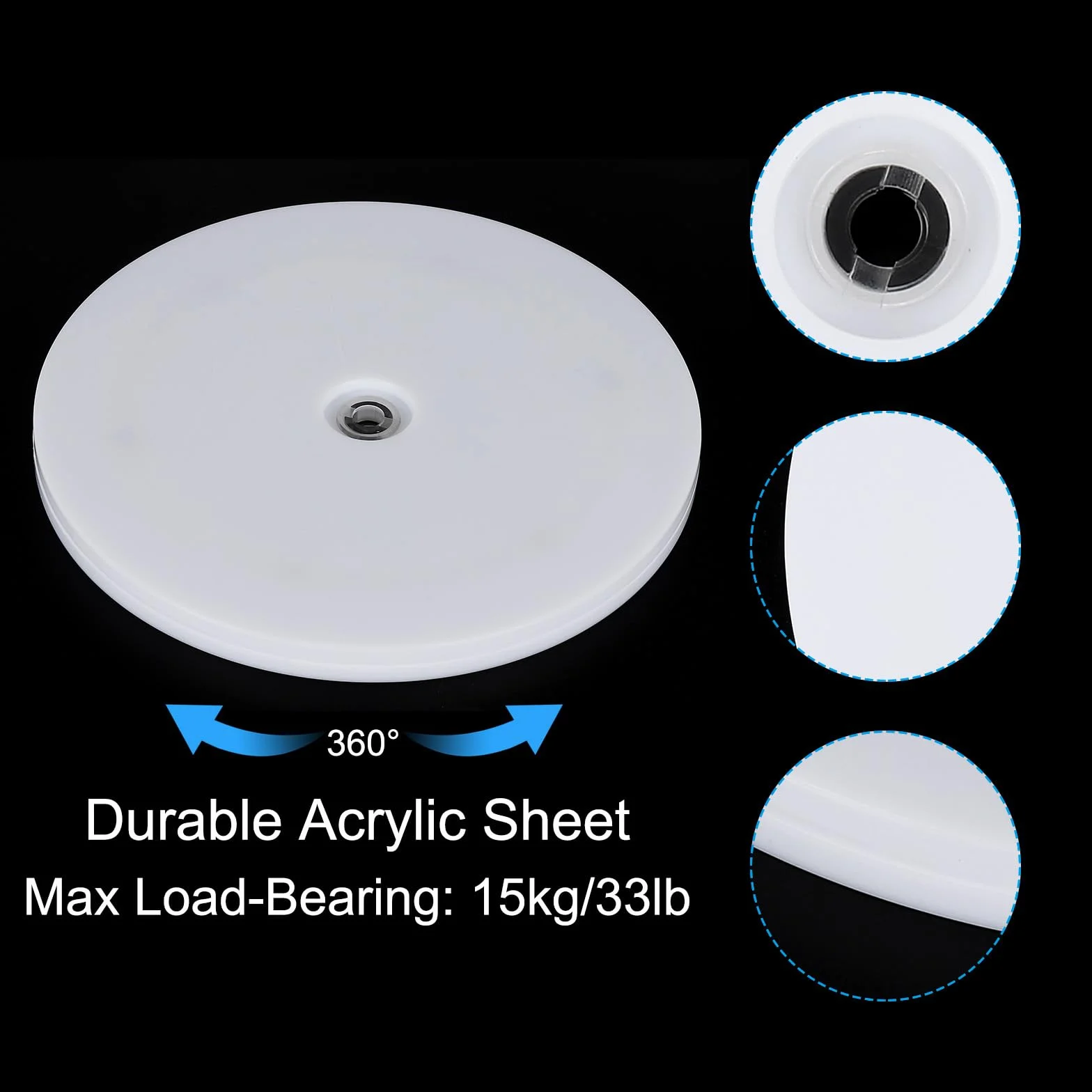 PATIKIL 17,8 cm obrotowa, ciężka podstawka obrotowa, 360˚ obrotowa podstawka Lazy Susan z łożyskami kulkowymi ze stali do obracania modeli, roślin, komputerów, telewizorów, monitorów, biała