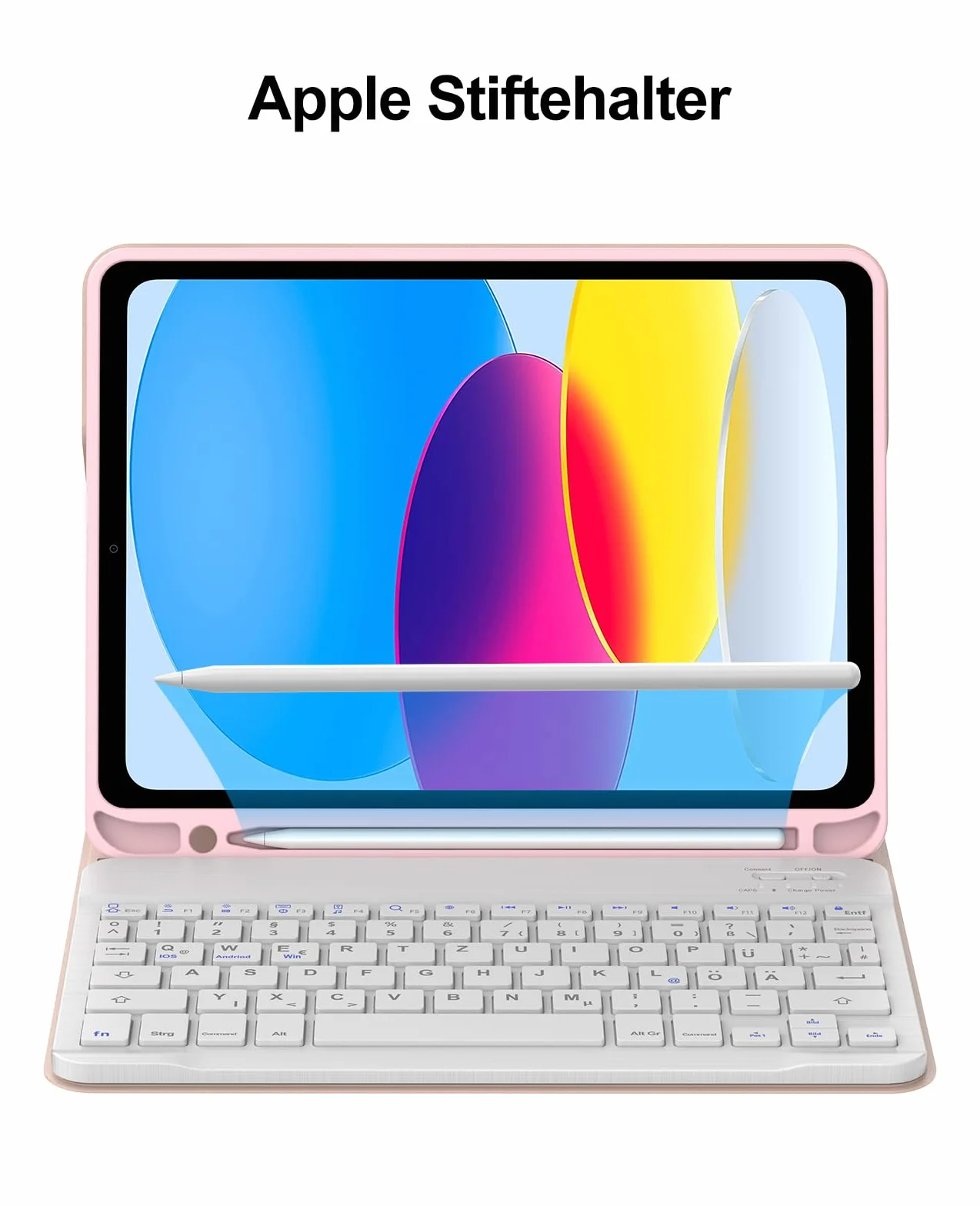SENGBIRCH Etui do iPad 10. generacji 2022/11. Gen A16 2025 - QWERTZ niemiecka klawiatura z otworem na długopis, bezprzewodowa zdejmowana folia