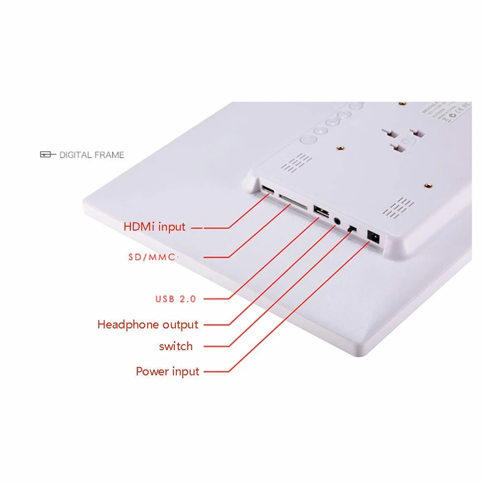 Cyfrowe ramki na zdjęcia 15 W, elektroniczny, album fotograficzny, obsługa USB/SD Zdjęcia, Muzyka/Kalendarz odtwarzacza wideo, czarny