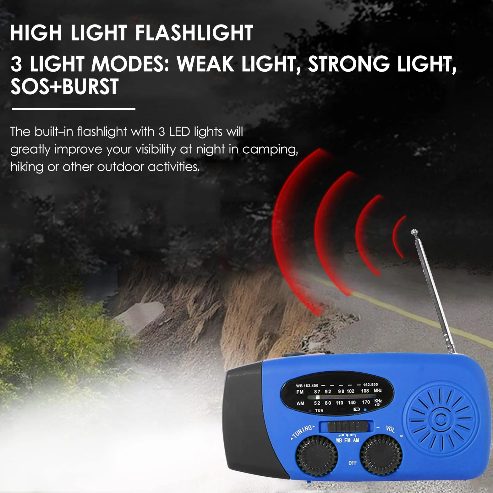Jemora Radio awaryjne korba ręczna radio słoneczne AM/FM/NOAA awaryjne radio pogodowe ładowalny przenośny powerbank z ładowaniem słonecznym i korbą ręczną i baterią latarka LED Ch