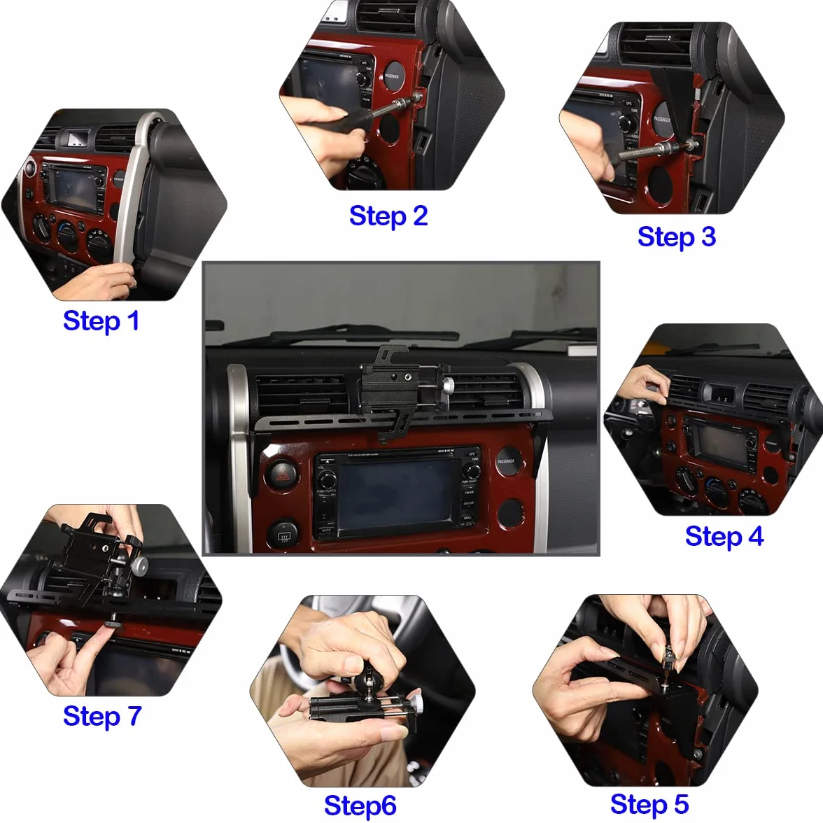 Pasuje do Toyota FJ Cruiser 2007-2021, wielofunkcyjny samochodowy uchwyt na telefon, deska rozdzielcza, uchwyt na telefon komórkowy, do samochodu, deski rozdzielczej, stojak na telefon komórkowy, uchwyt na deskę rozdzielczą, stojak na telefon komórkowy