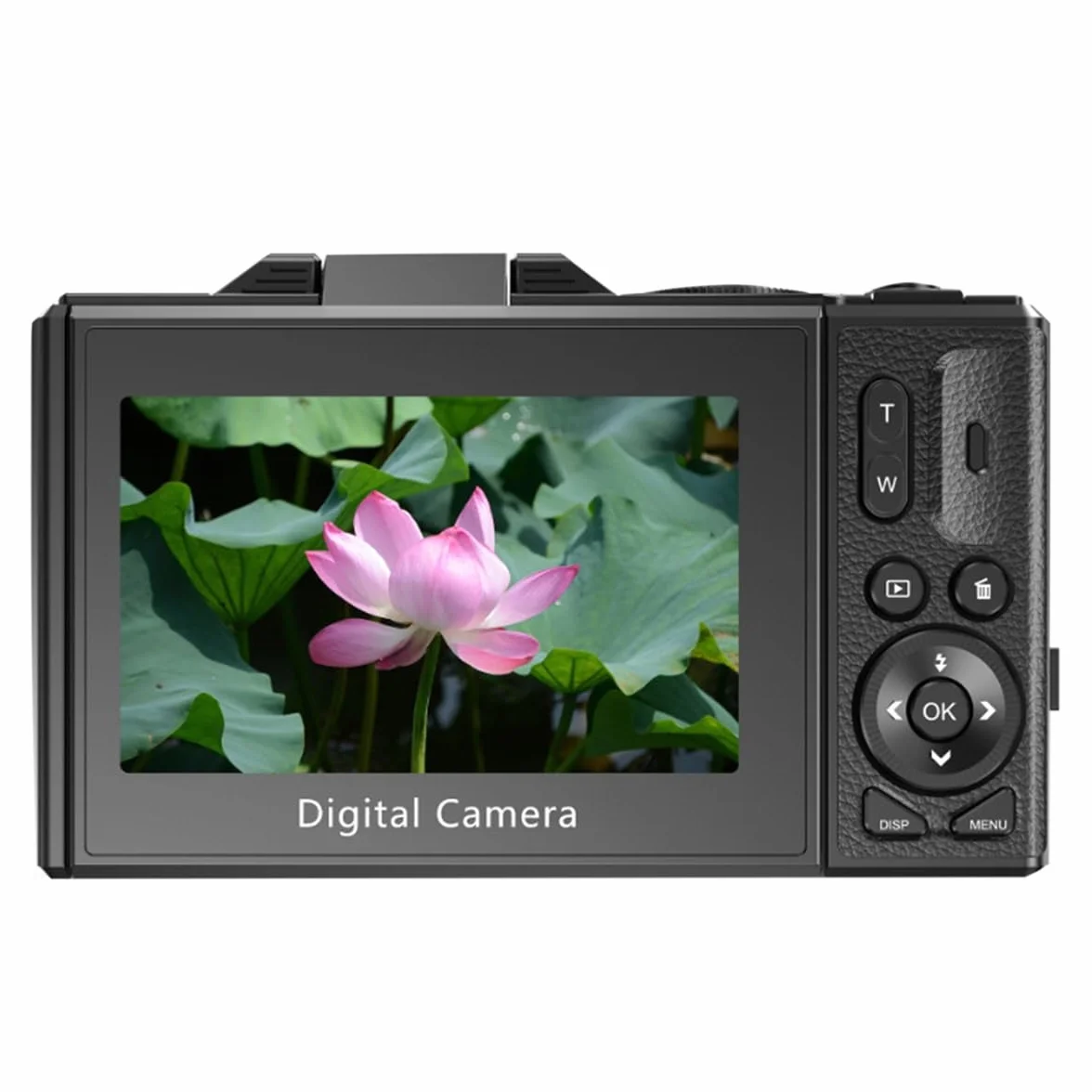 Retro kompaktowy aparat cyfrowy 4K, ekran z klapką 7.6 cm, 64 MP, UHD, 18-krotny zoom, autofokus, przenośna kamera, czarna