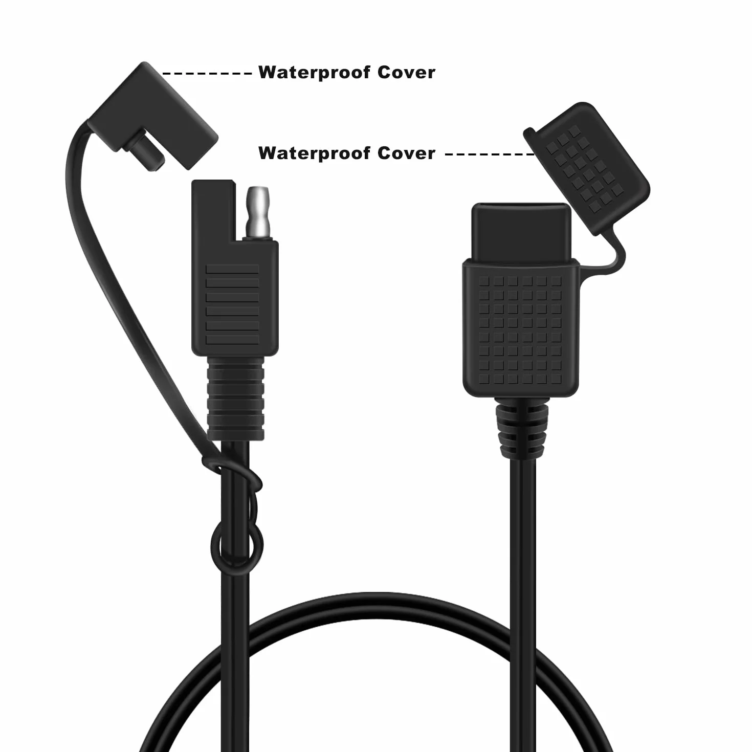 SAE na kabel USB 18 AWG 5 V 2,1 A, adapter SAE 2-pinowy na USB, z wodoszczelną osłoną, do telefonu, tabletu, ładowarki GPS (przyłącze 1, 1 m)
