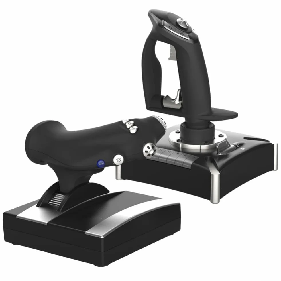 Symulowany kontroler lotu o ergonomicznej konstrukcji i konstrukcji ABS do PC na PS4 i Xbox z responsywnymi przyciskami i kompaktowym rozmiarem 36 x 19 x 25 cm