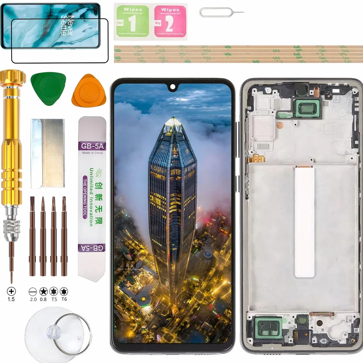 (bez odcisków palców) zespół wyświetlacza LCD do Samsung Galaxy A33 5G SM-A336B/DSN, A336E, A336B, A336M, A3360 zestaw do wymiany ekranu (czarny)