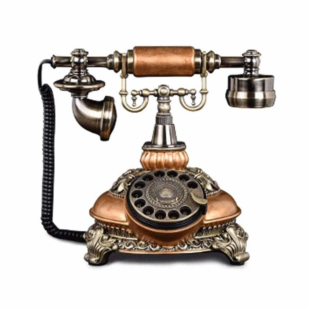 Telefon - klasyczny telefon retro w stylu vintage, staromodny obrotowy z tarczą obrotową, antyczny stacjonarny