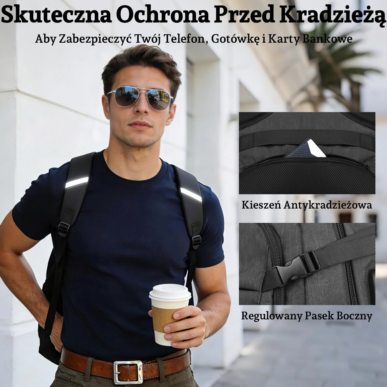 Plecak na Laptopa 17,3 cala Antykradzieżowy dla Mężczyzn, Plecak Podróżny & Szkolny z Portem USB, Wszechstronny Towarzysz dla Nastolatków, Studentów i Pracujących