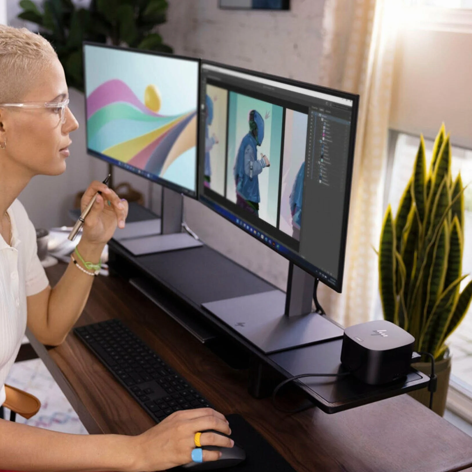 Stacja dokująca HP Thunderbolt 4 120 W G4, stacja dokująca USB C 13 w 1 z maksymalnym ładowaniem 100 W, 4 wyświetlacze 4K, port Ethernet, 6 portów USB, HDMI, 2 Displayport do laptopa, MacOS, ChromeOS