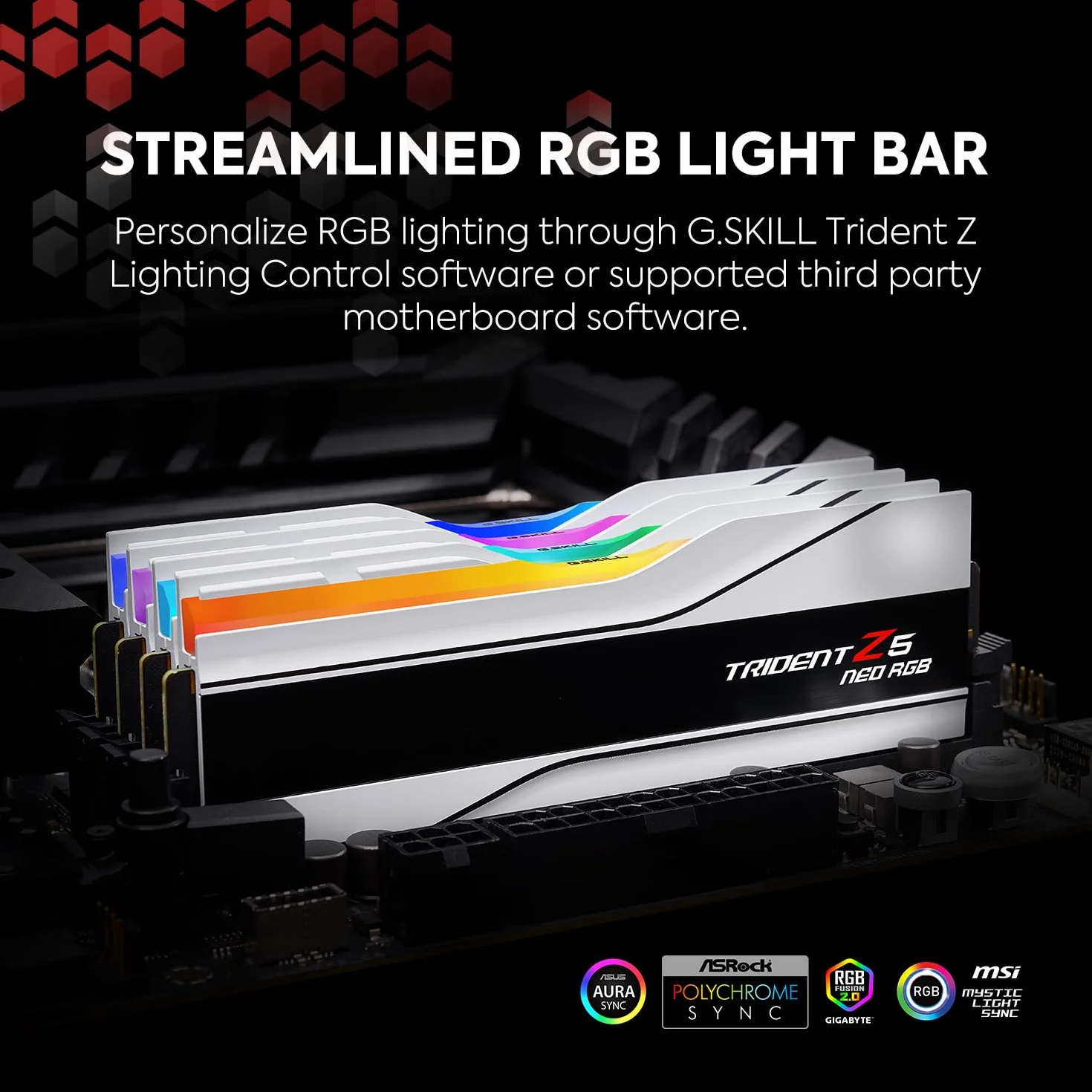 DIMM 48 GB DDR5-6400 (2x 24 GB) Podwójny zestaw (weiß, F5-6400J3239F24GX2-TZ5NRW, Trident Z5 NEO RGB)