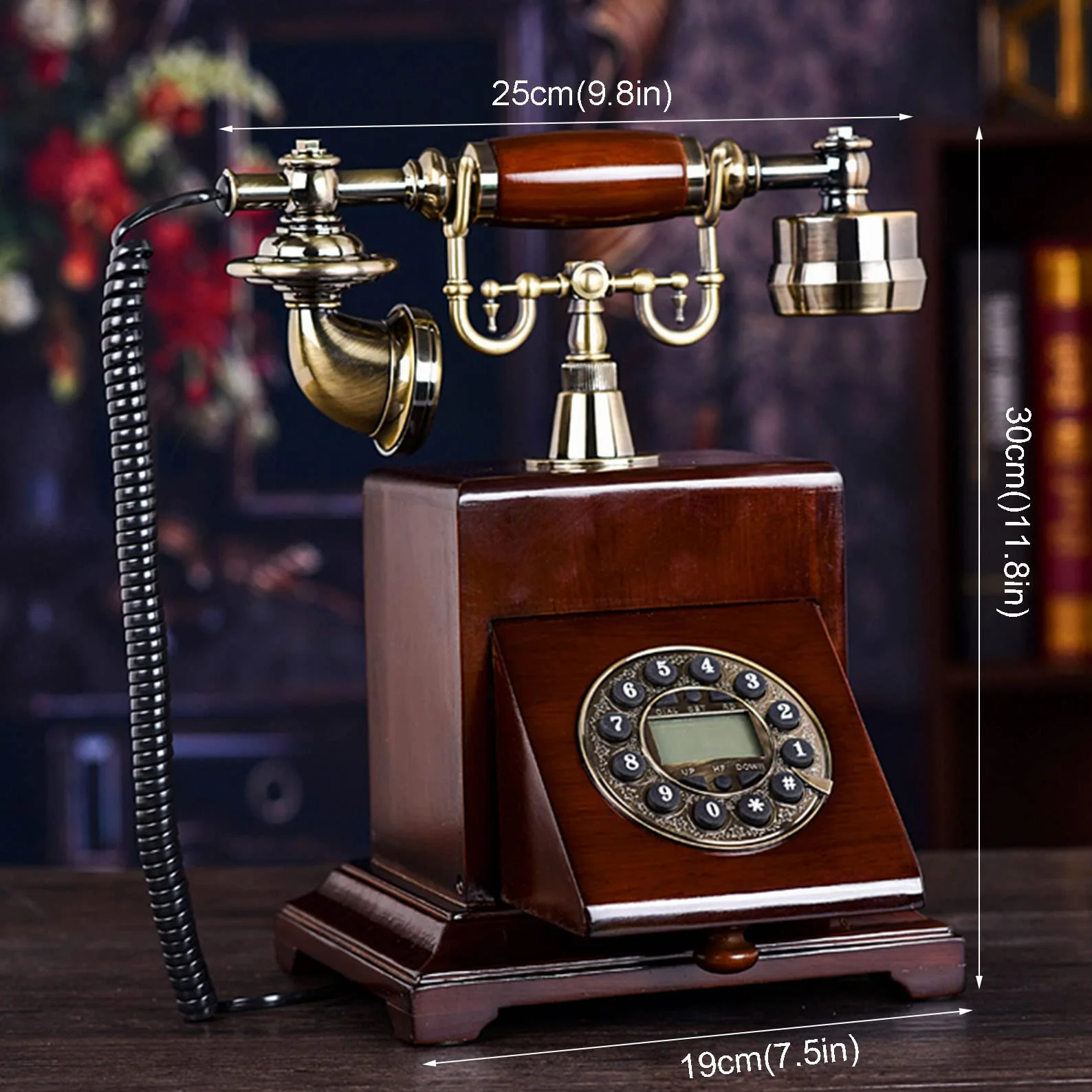 WangXLDD Telefon stacjonarny na biurko w stylu vintage, wielofunkcyjny telefon domowy, telefon retro vintage do domu / hotelu / biura (#1)