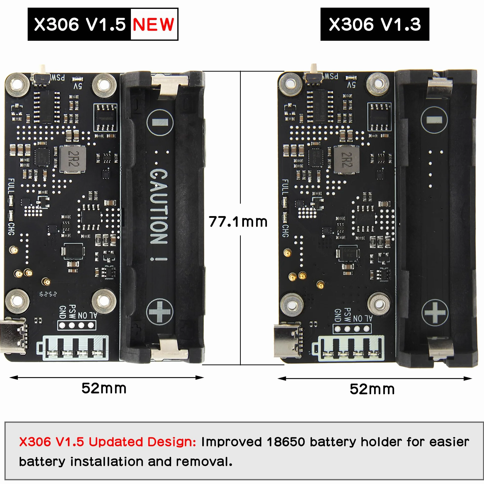Geekworm X306 V1.3 ultracienka osłona UPS do Raspberry Pi Zero 2 W