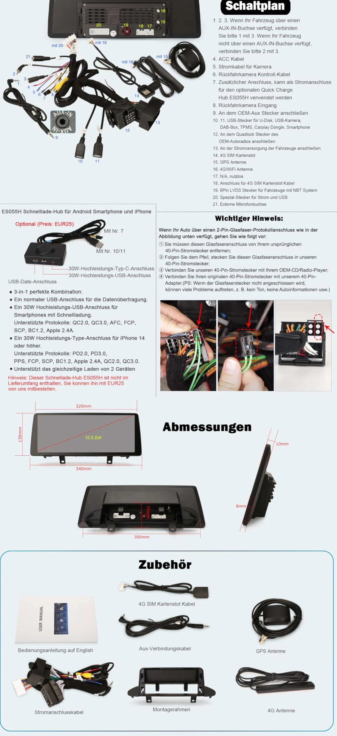 Erisin 12,3" 8-rdzeniowy 8 GB + 128 GB Android 14 radio samochodowe GPS nawigacja do BMW X5 F15 (2014-2017) NBT obsługuje IPS OEM iDrive CanBus Bluetooth 5.0, bezprzewodowy CarPlay Android Auto DAB+