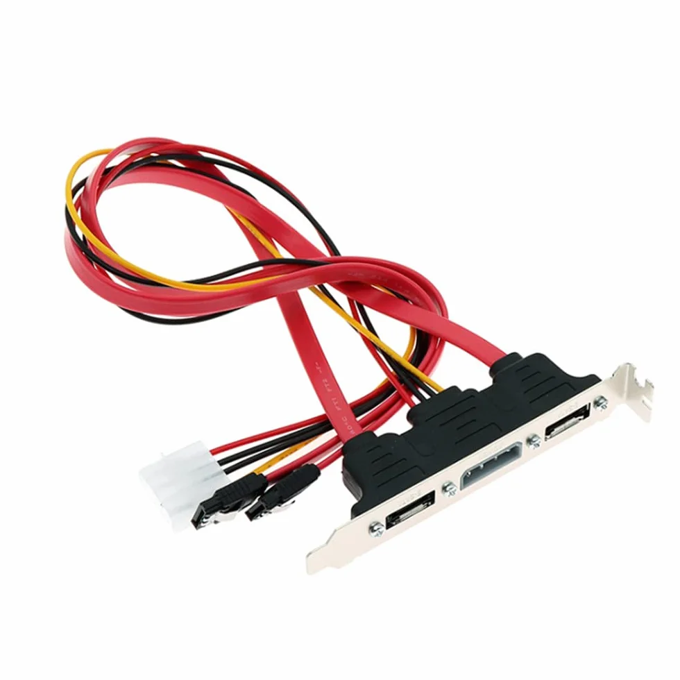 PC DIY SATA do ESATA i 4-pinowy IDE Molex PCI uchwyt gniazdo kabel o pełnej wysokości do zewnętrznego dysku twardego