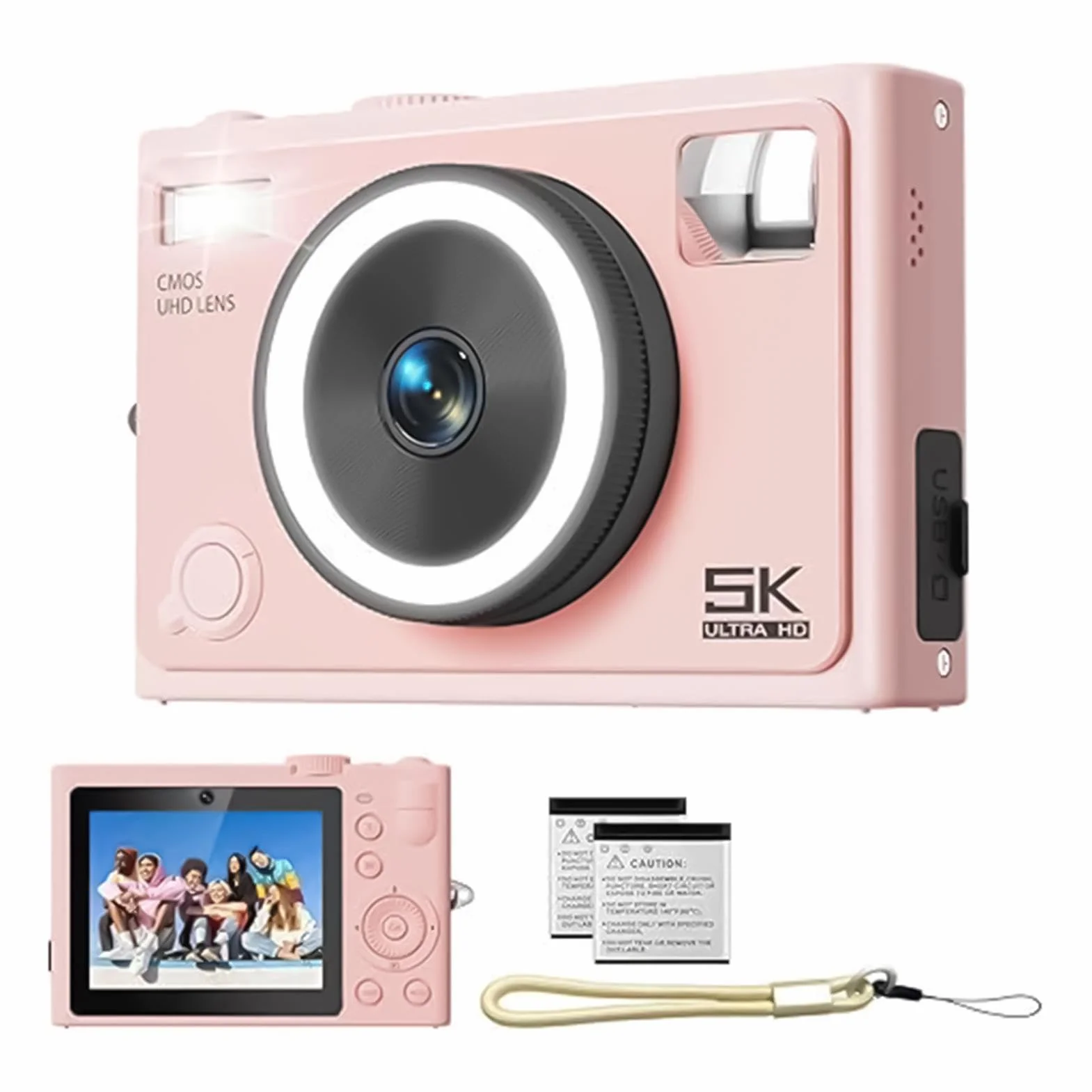 Travel Digital Camera, aparat cyfrowy do fotografii Przenośny aparat | Anti Shake, 72MP, 2,8-calowy ekran IPS, profesjonalne narzędzie do robienia zdjęć do vlogowania, urodziny świąteczne