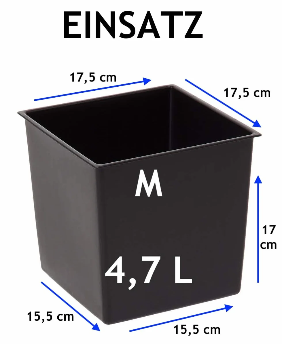 MELTOM Wkład do doniczki z/bez uchwytów Kształt kwadrat/prostokąt Rozmiar M: 17,5 x 17,5 (M)